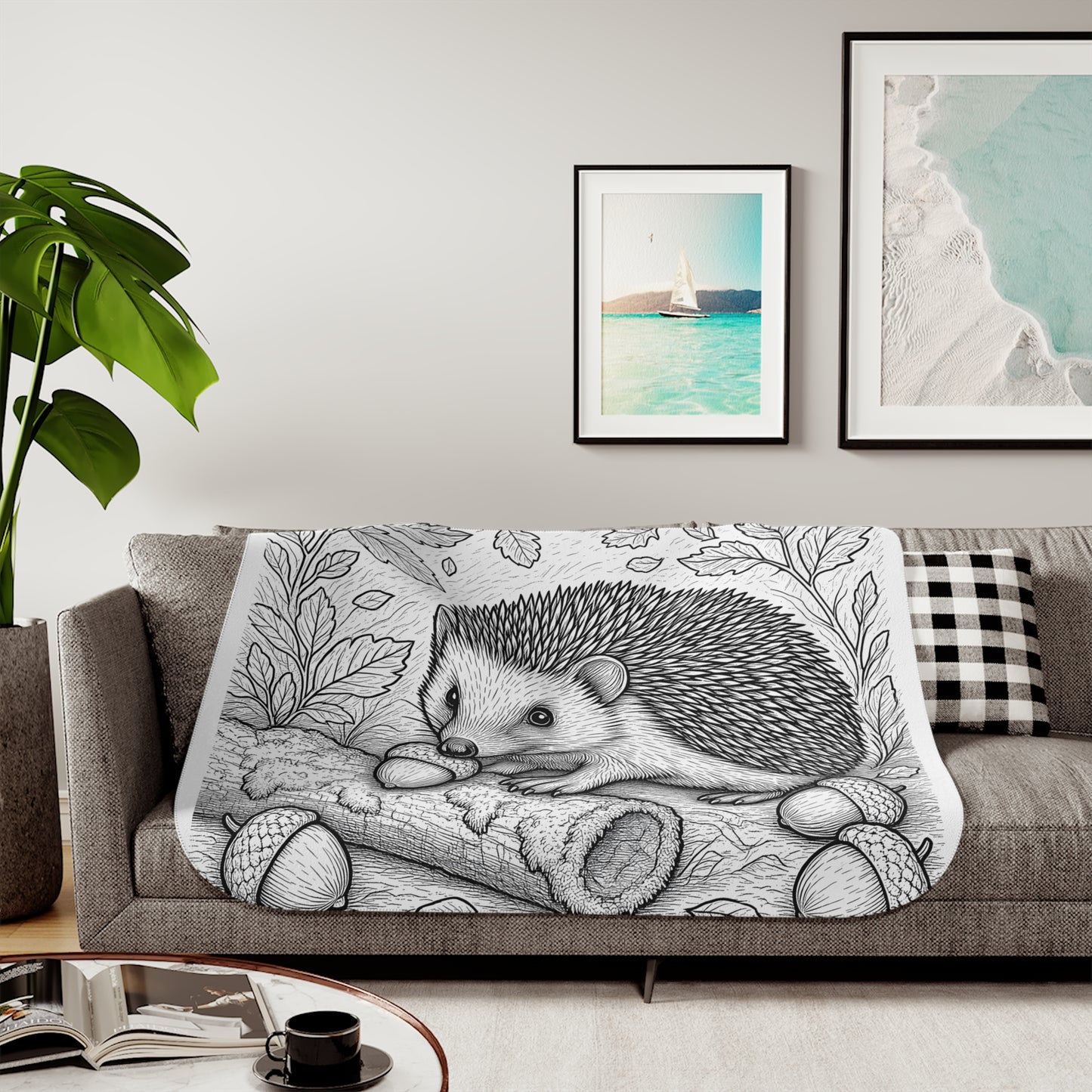 Blanket Coloring Kit with 10 Fabric Markers - Hedgehog
