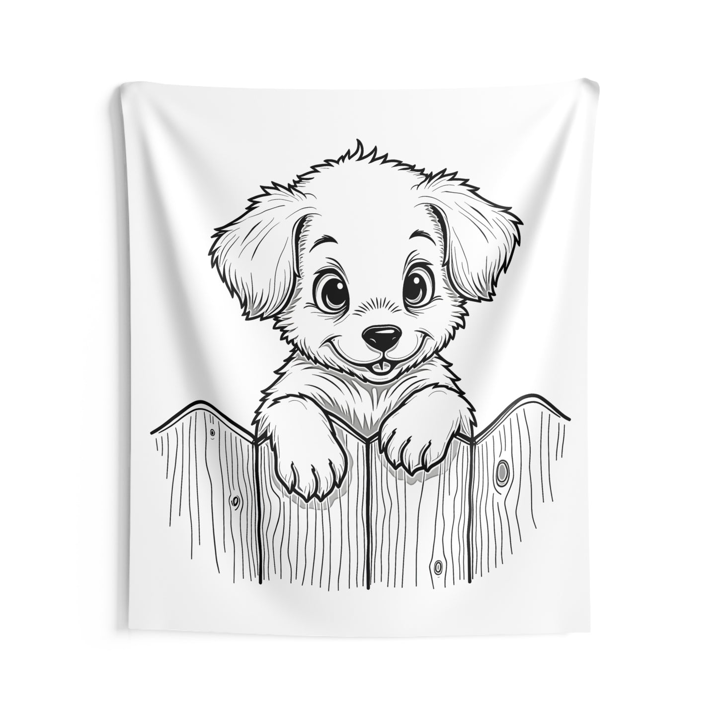 Indoor Wall Tapestries Coloring Kit with 10 Fabric Markers - Puppy