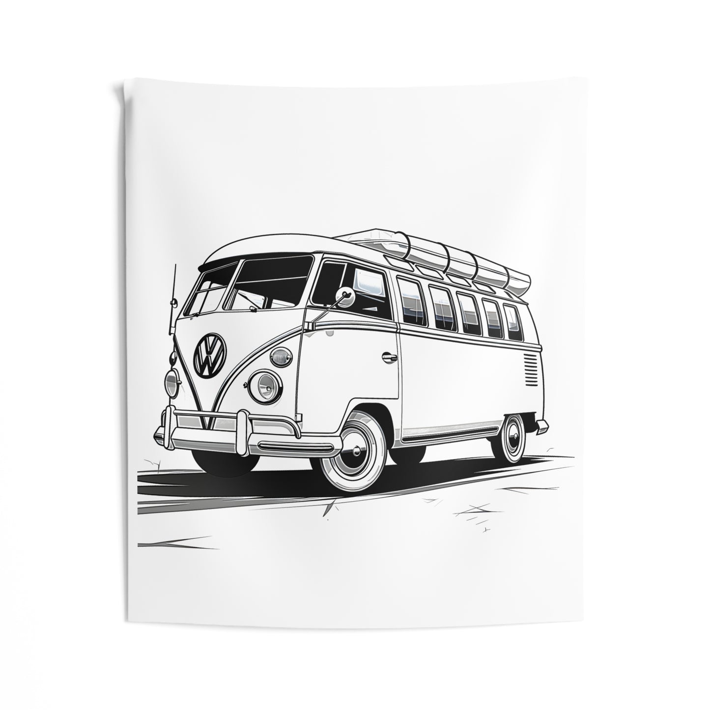 Indoor Wall Tapestries Coloring Kit with 10 Fabric Markers - Volkswagen Van