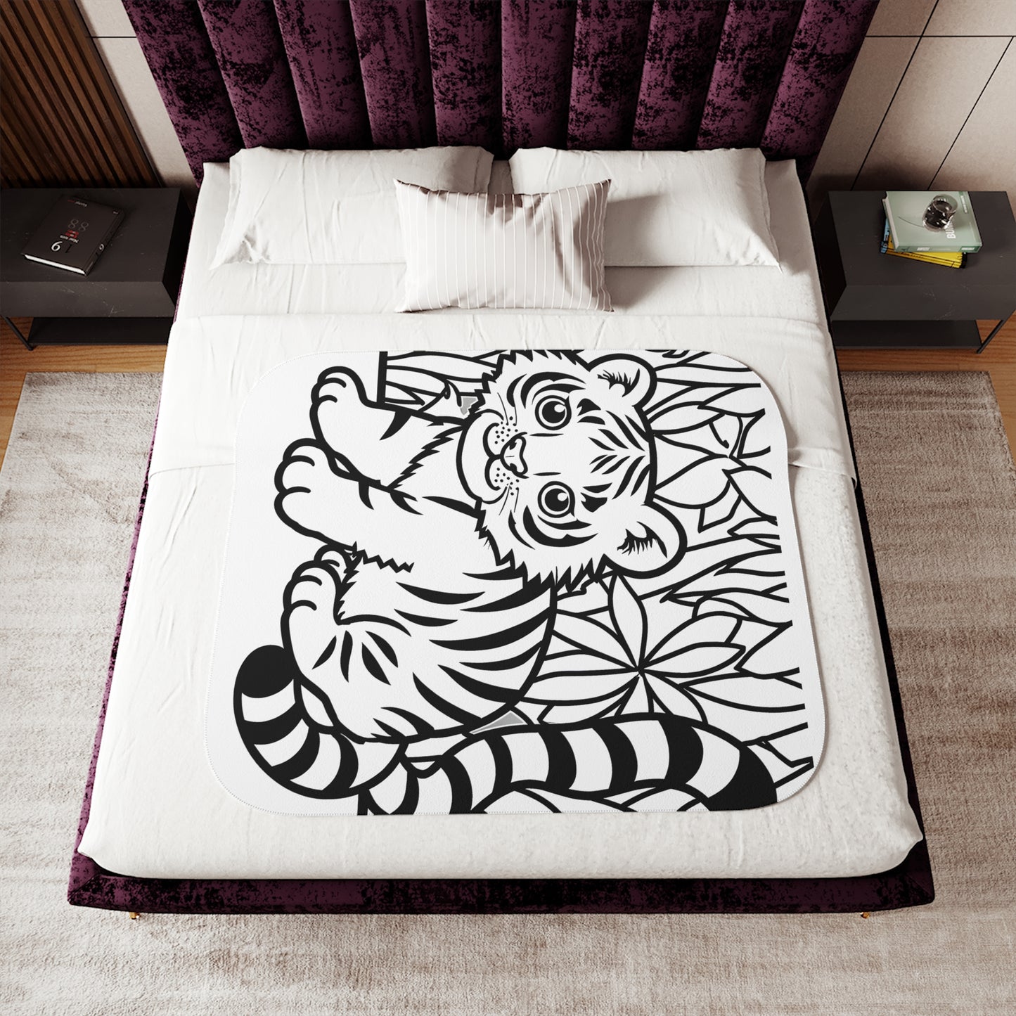 Blanket Coloring Kit with 10 Fabric Markers - Baby Tiger