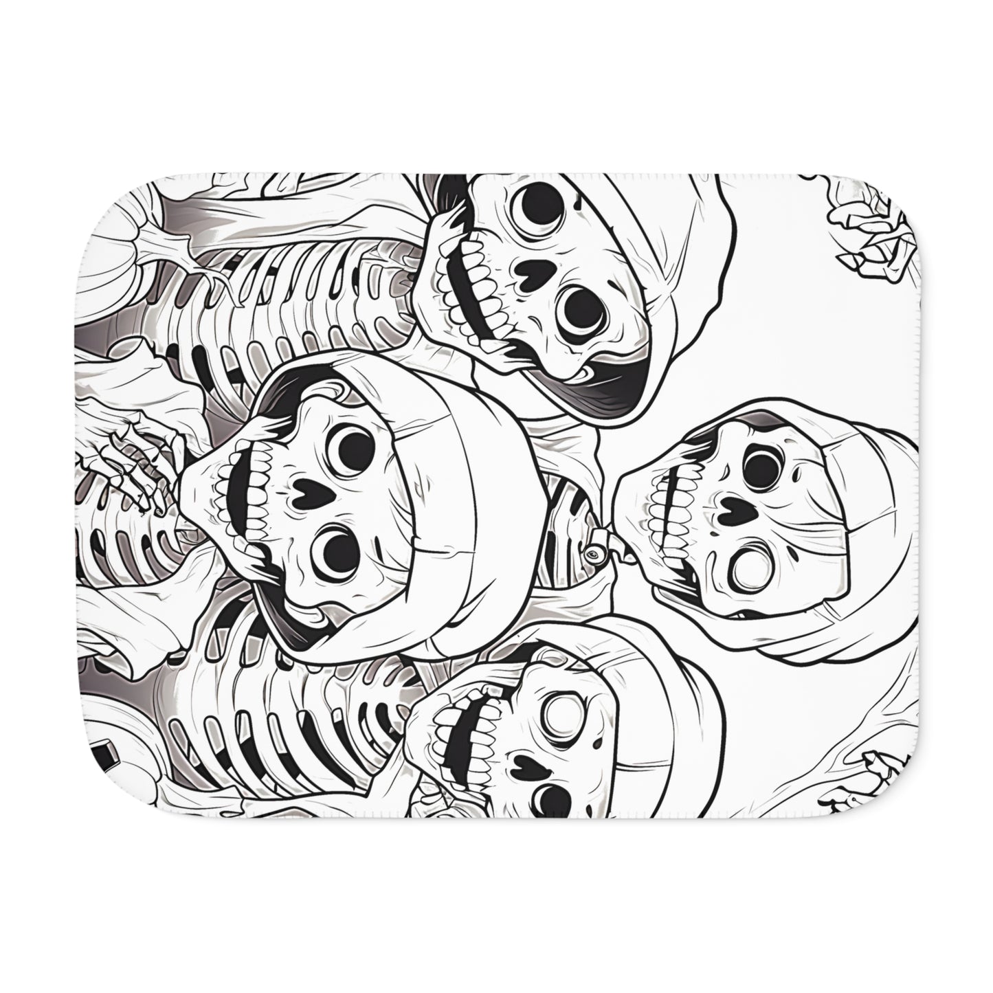 Blanket Coloring Kit with 10 Fabric Markers - Hooded Skeletons with Jack-o'-lanterns