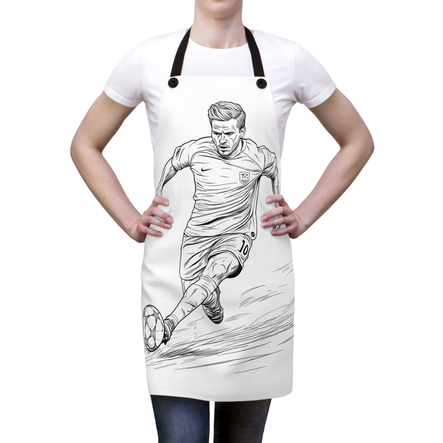 Apron Coloring Kit with 10 Fabric Markers - Soccer Player