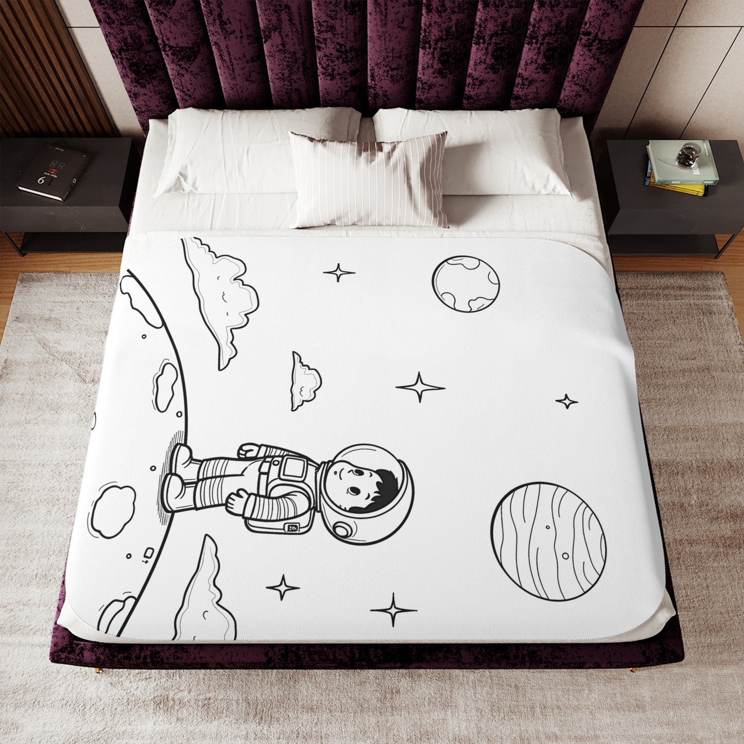 Blanket Coloring Kit with 10 Fabric Markers - Space Explorer