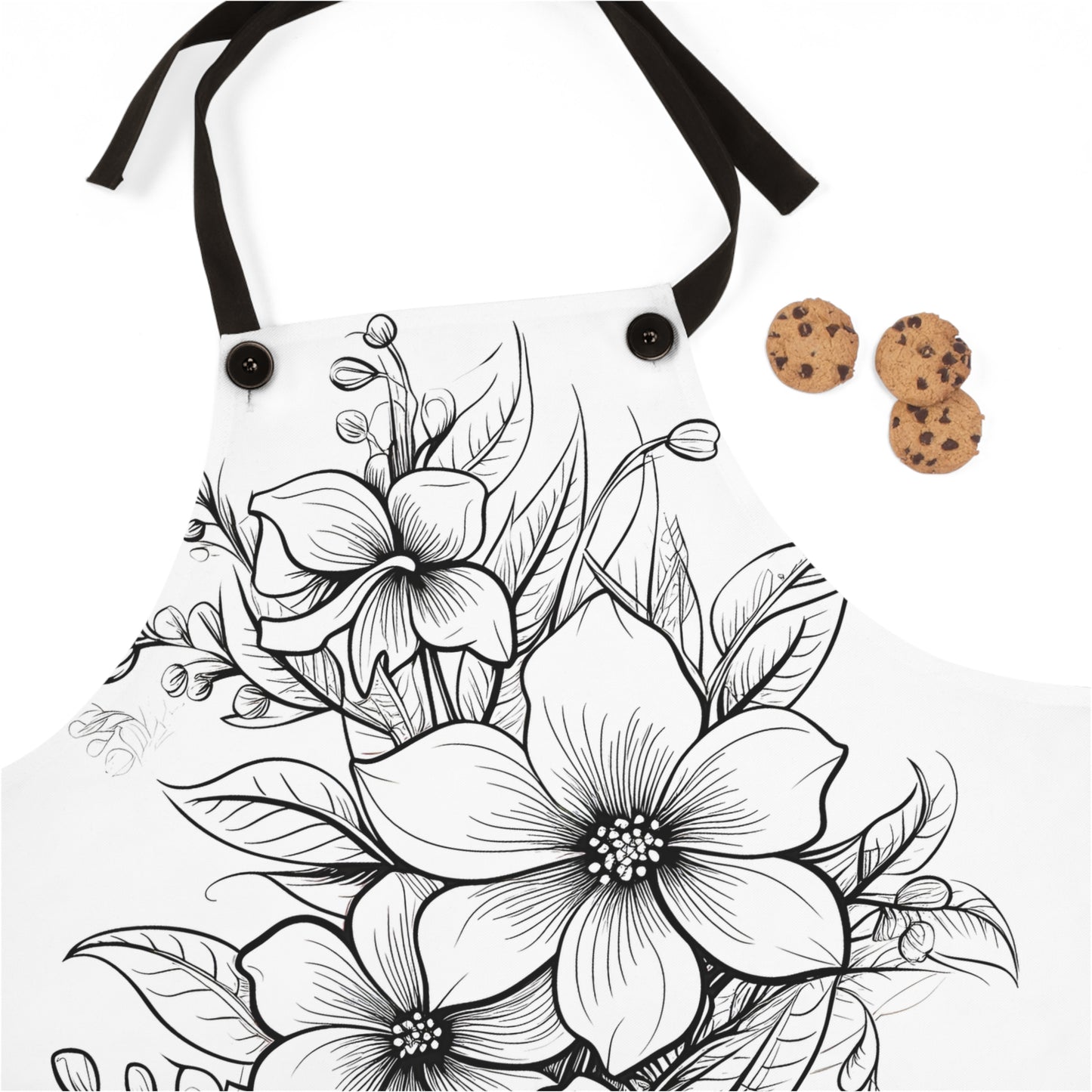 Apron Coloring Kit with 10 Fabric Markers - Blooming Flowers