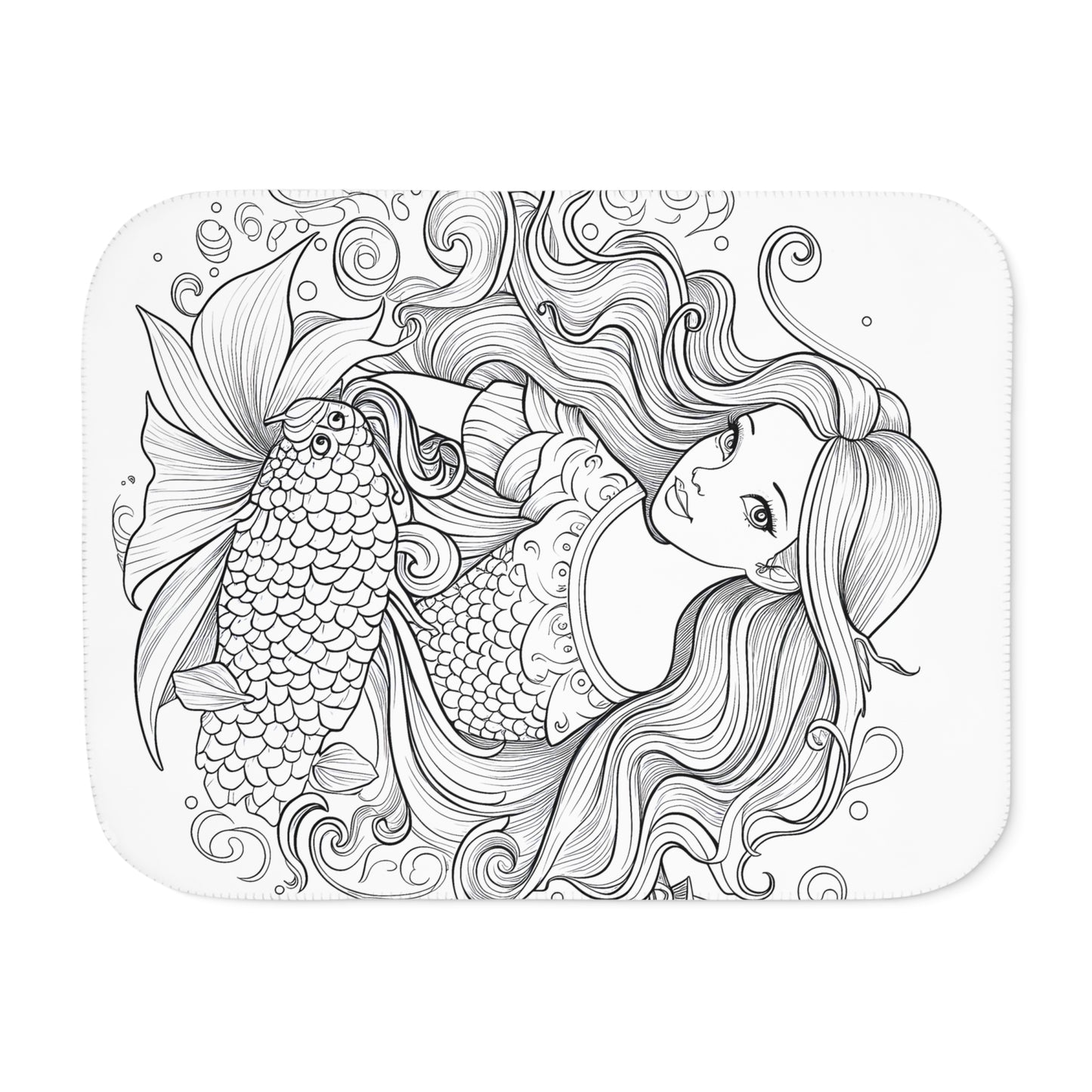 Blanket Coloring Kit with 10 Fabric Markers - Mermaid