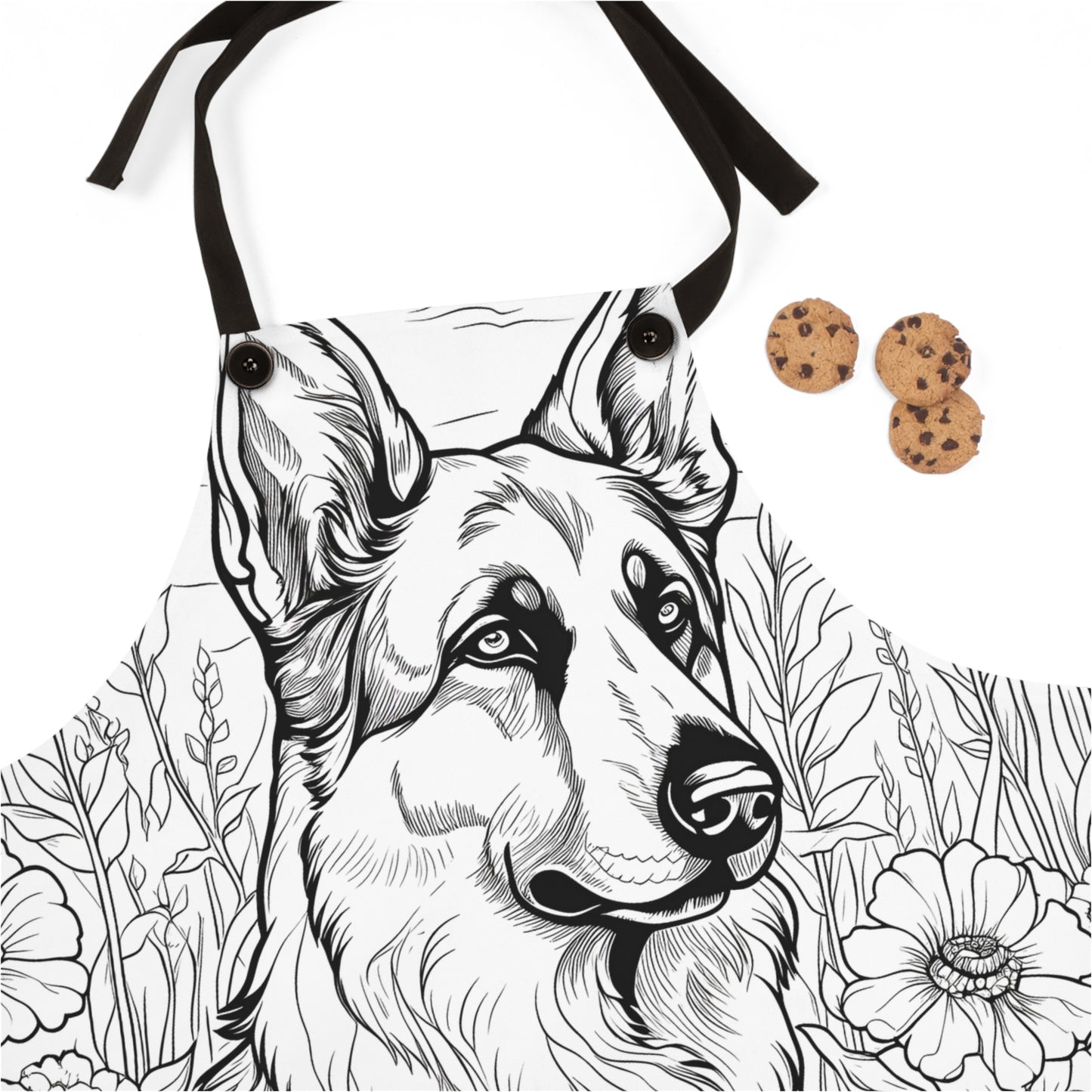 Apron Coloring Kit with 10 Fabric Markers - German Shepherd