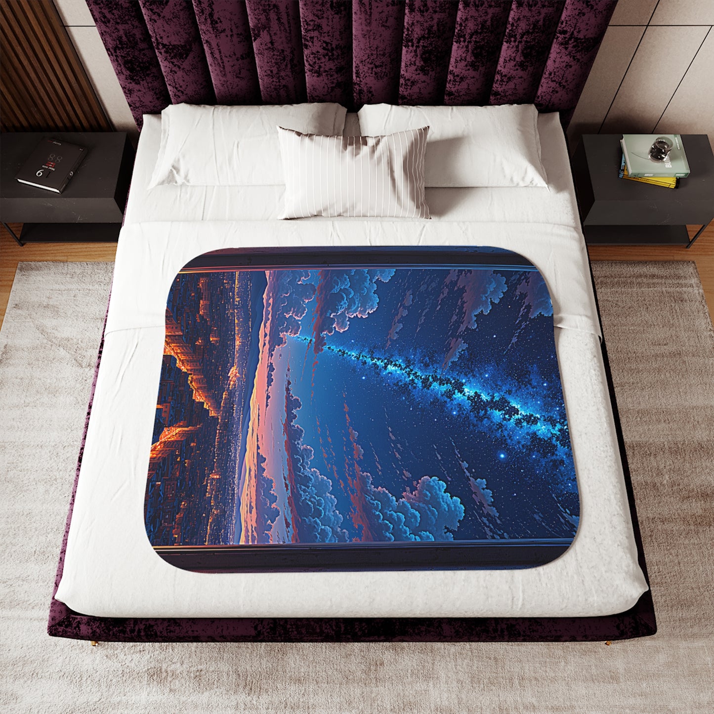 Blanket Colorful Graphic Design - Night Cityscape