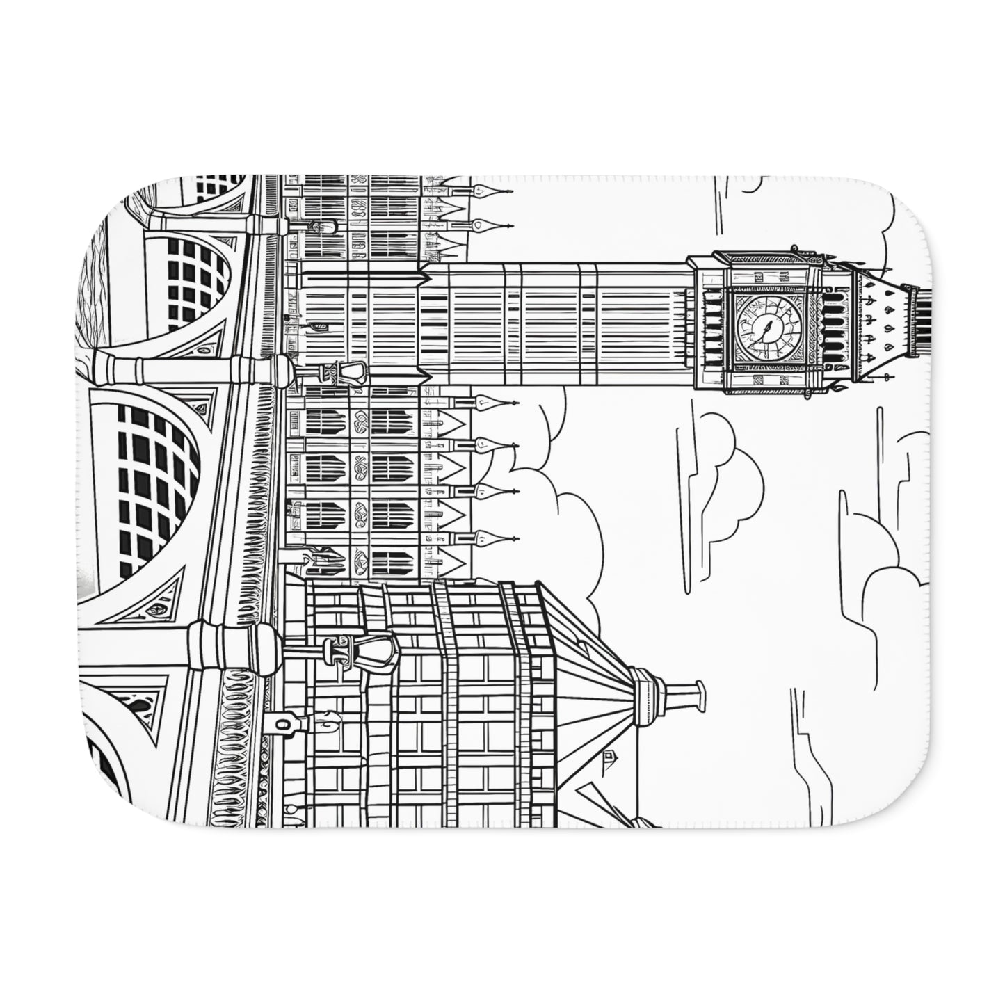 Blanket Coloring Kit with 10 Fabric Markers - Landmark Buildings