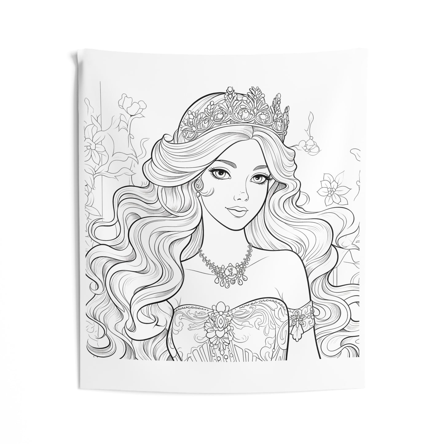 Indoor Wall Tapestries Coloring Kit with 10 Fabric Markers - Royal Princess