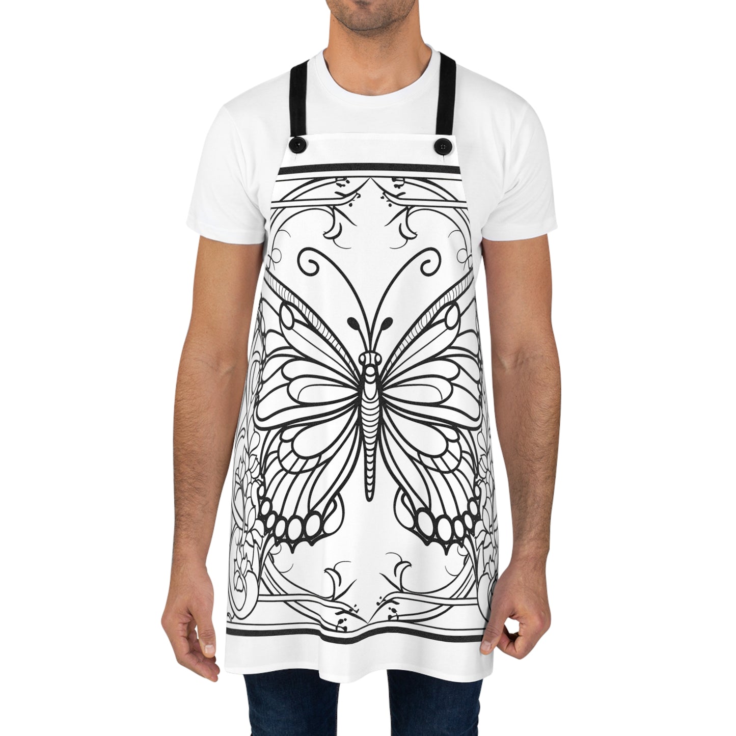 Apron Coloring Kit with 10 Fabric Markers - Fancy Butterfly