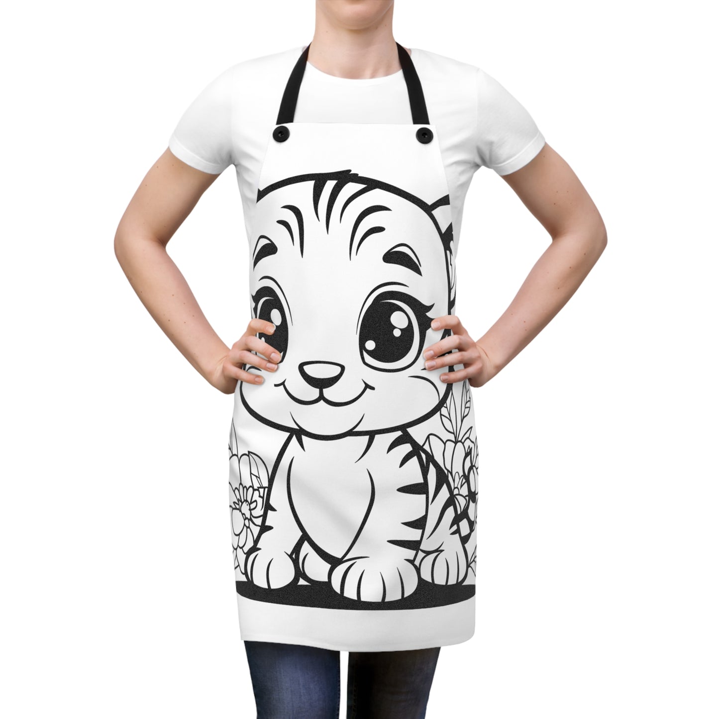 Apron Coloring Kit with 10 Fabric Markers - Baby Tiger