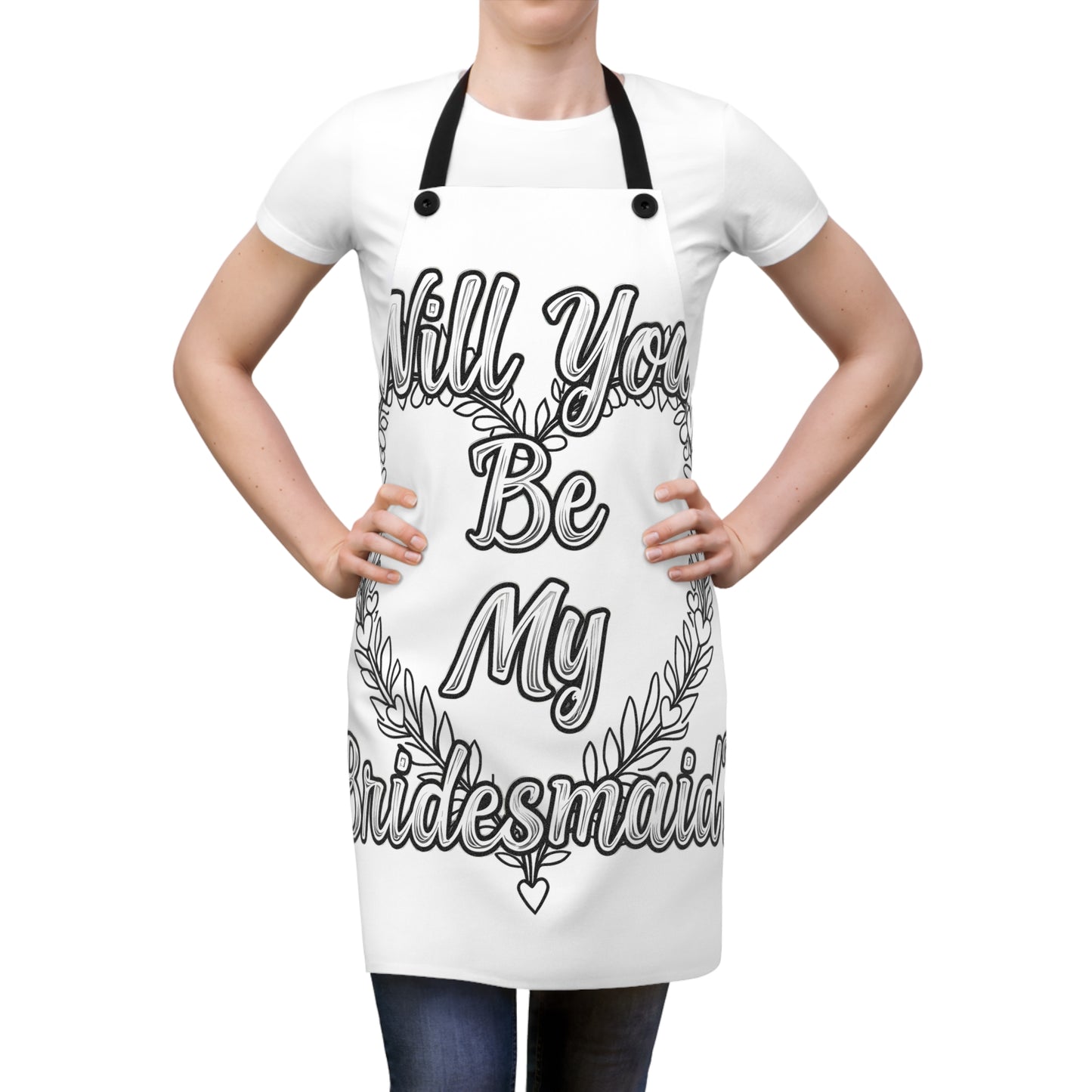 Apron Coloring Kit with 10 Fabric Markers - Wedding Proposal