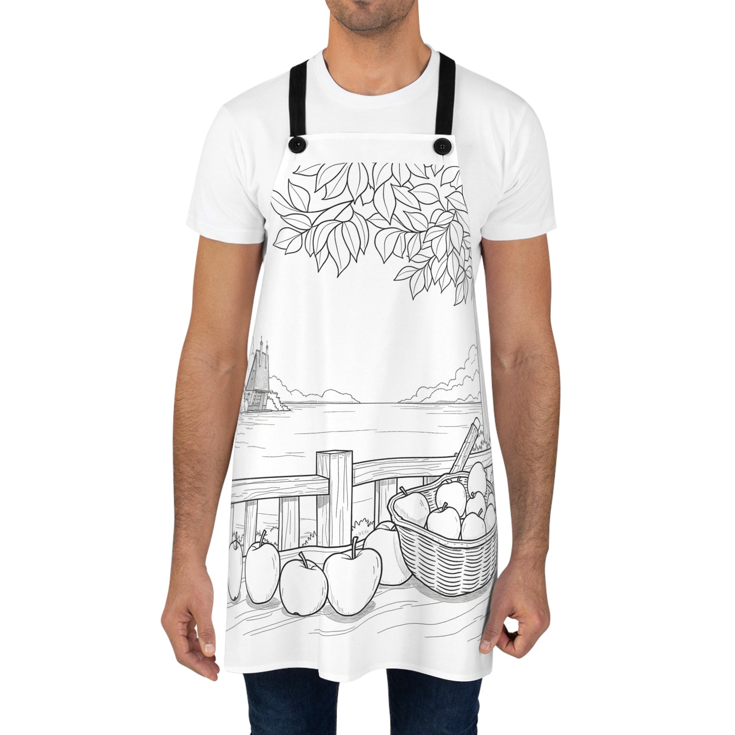 Apron Coloring Kit with 10 Fabric Markers - Countryside View