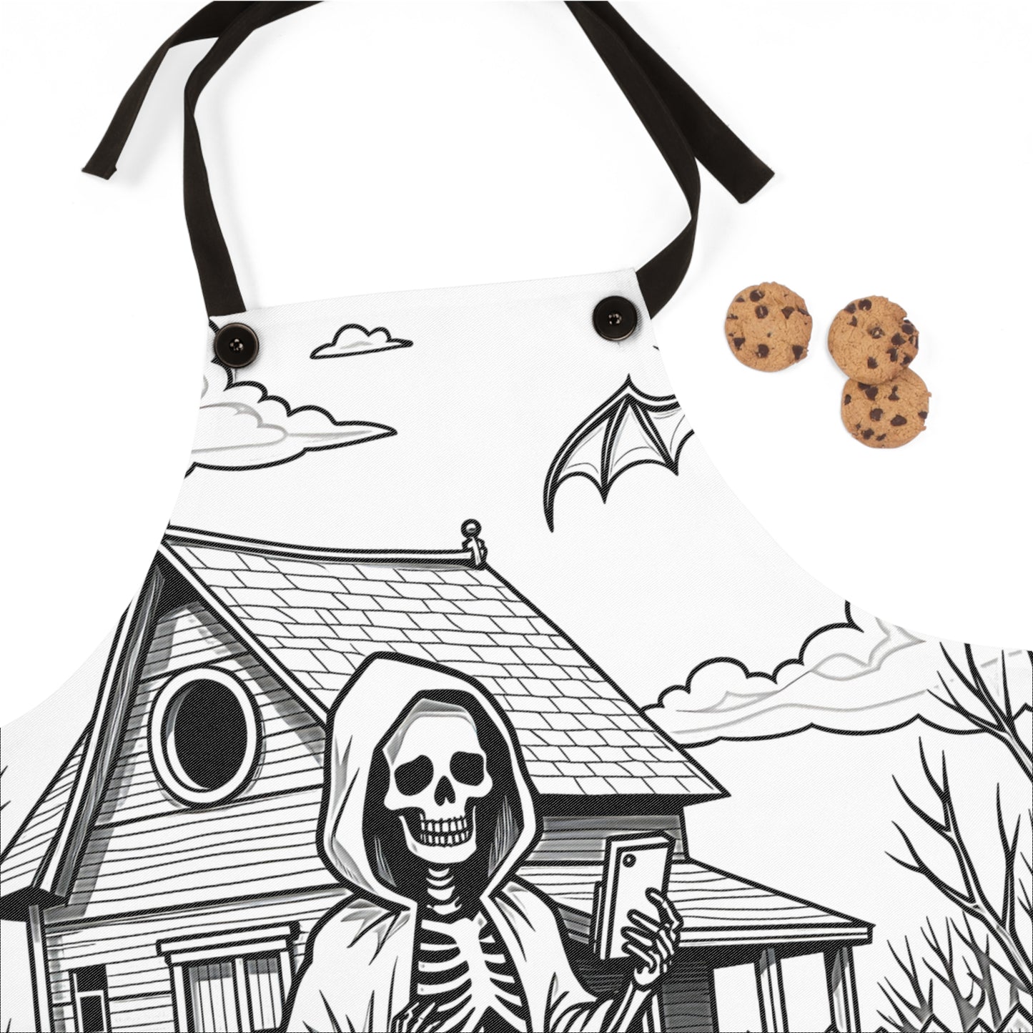 Apron Coloring Kit with 10 Fabric Markers - Skeleton