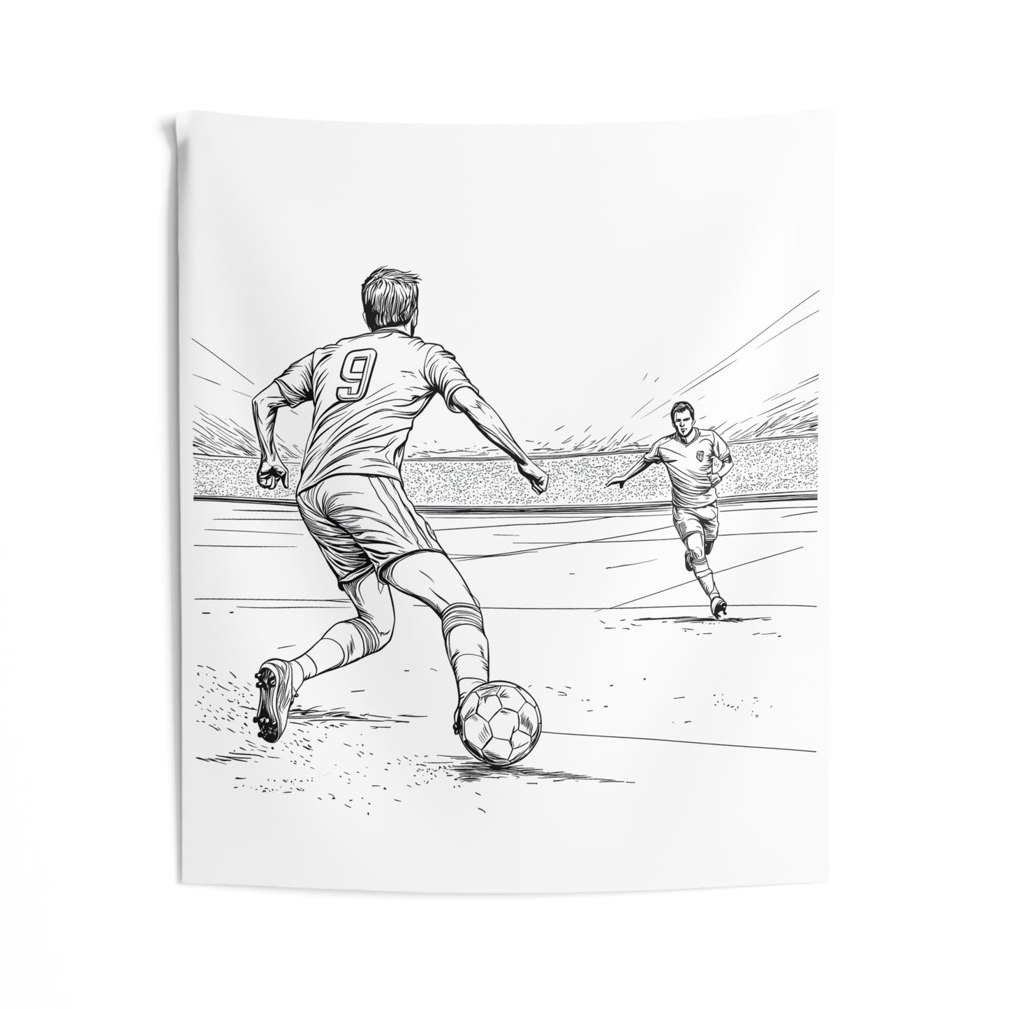 Indoor Wall Tapestries Coloring Kit with 10 Fabric Markers - Soccer