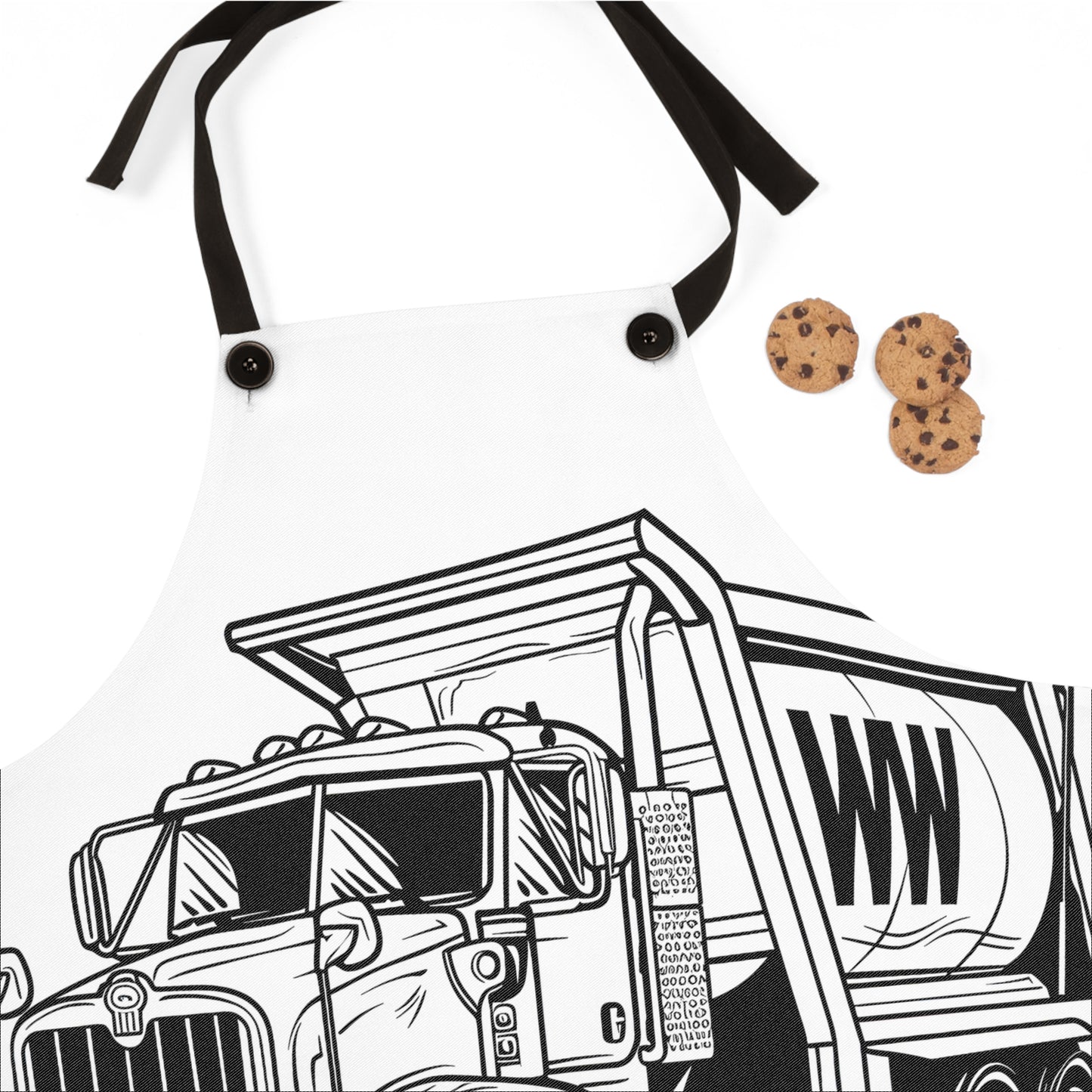 Apron Coloring Kit with 10 Fabric Markers - Garbage Truck