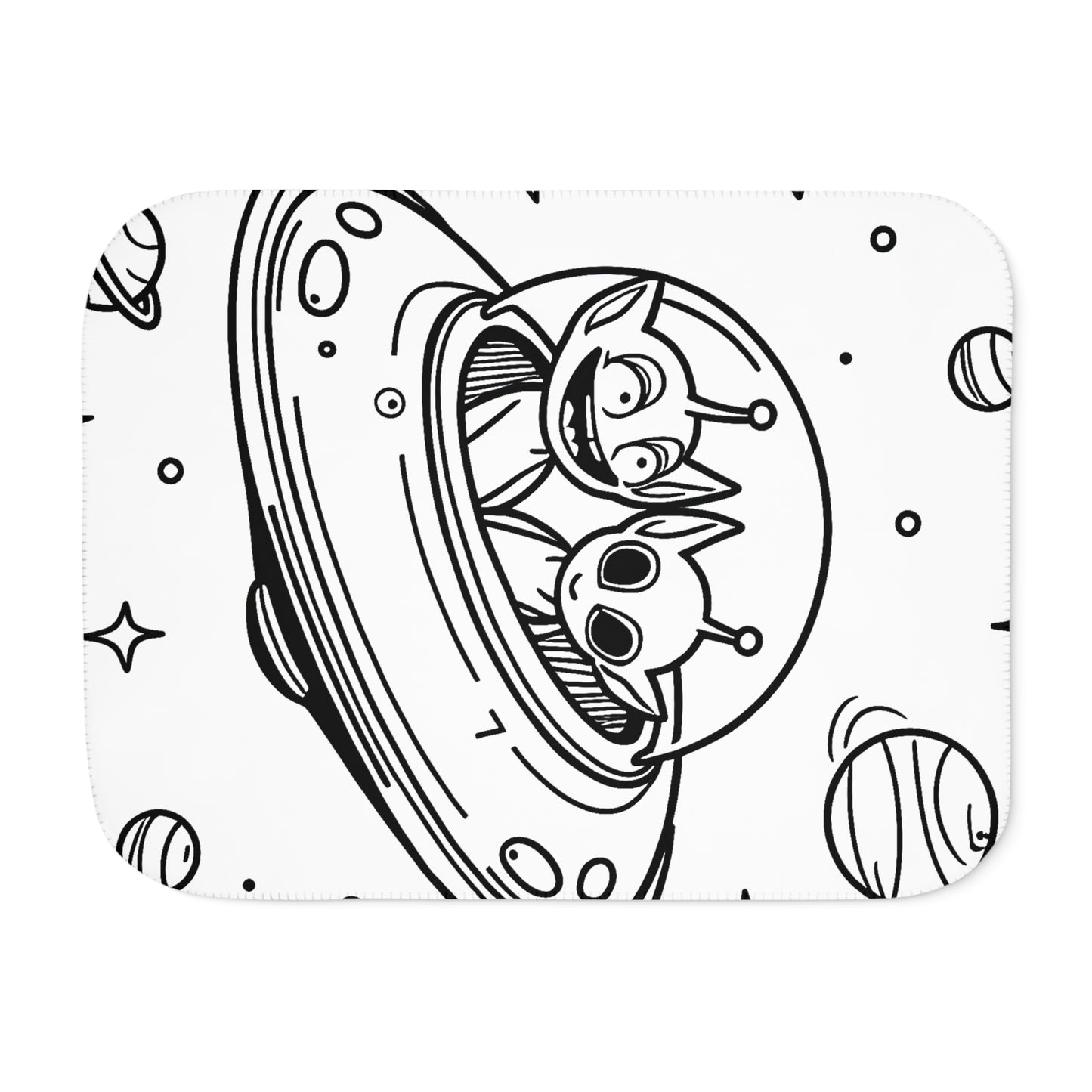 Blanket Coloring Kit with 10 Fabric Markers - Aliens in Spaceship
