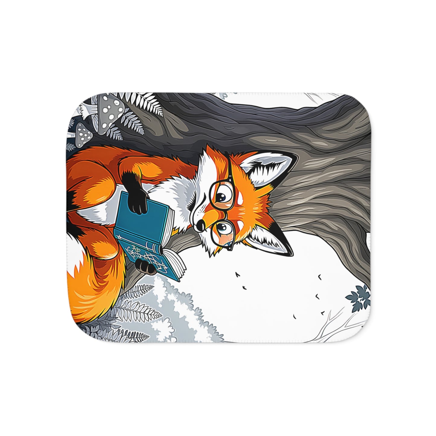 Blanket Colorful Graphic Design - Fox Reading