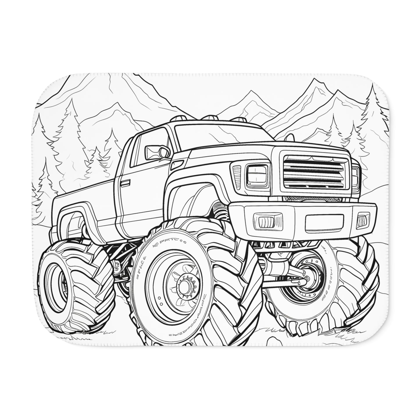 Blanket Coloring Kit with 10 Fabric Markers - Off-roading Monster Truck