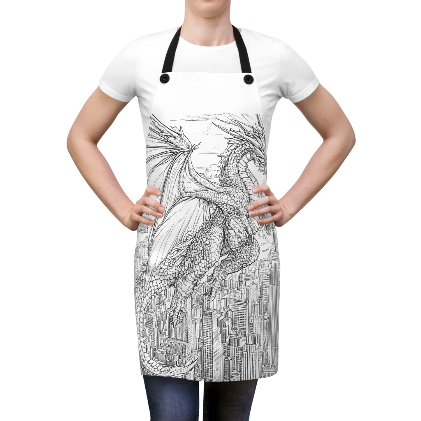 Apron Coloring Kit with 10 Fabric Markers - Dragon