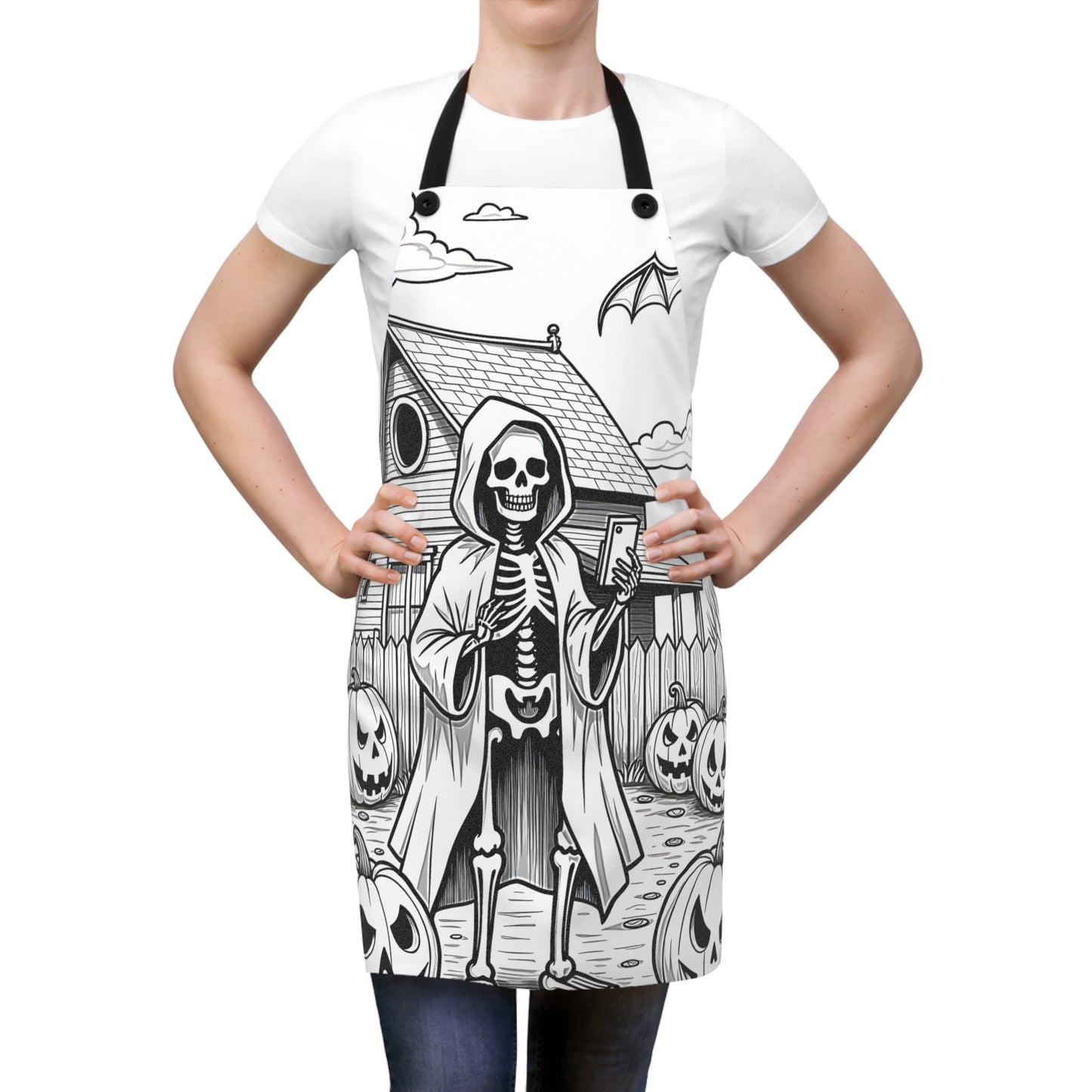 Apron Coloring Kit with 10 Fabric Markers - Skeleton