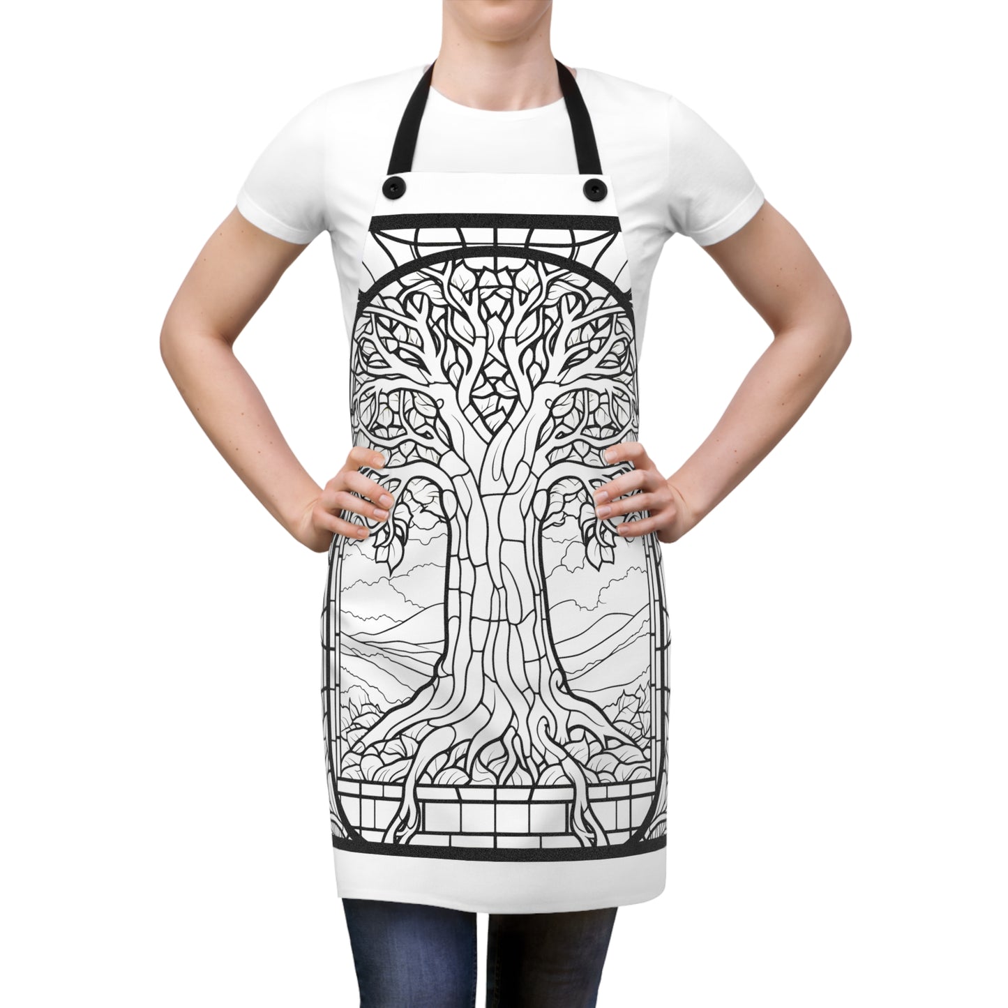 Apron Coloring Kit with 10 Fabric Markers - Tree