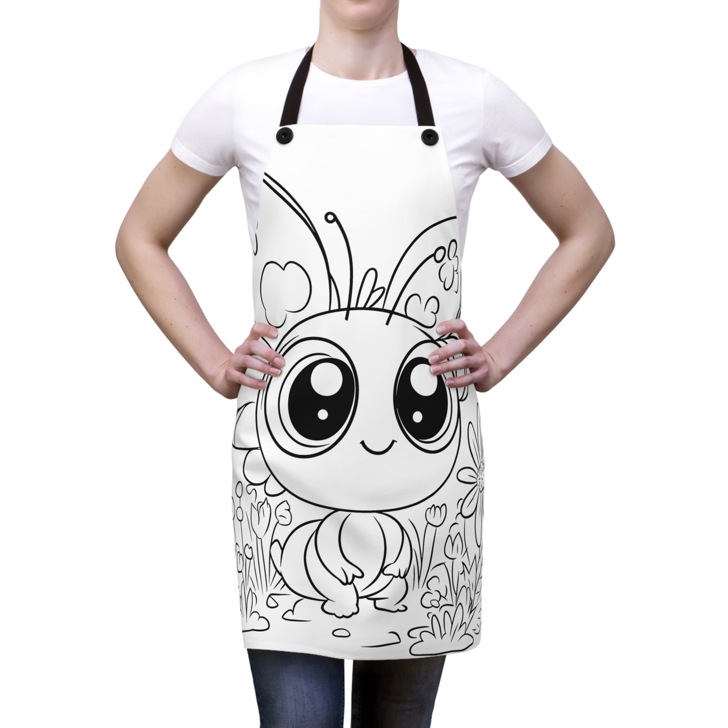 Apron Coloring Kit with 10 Fabric Markers - Cute Butterfly