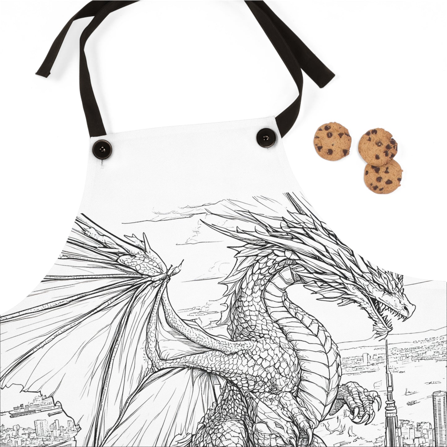 Apron Coloring Kit with 10 Fabric Markers - Dragon