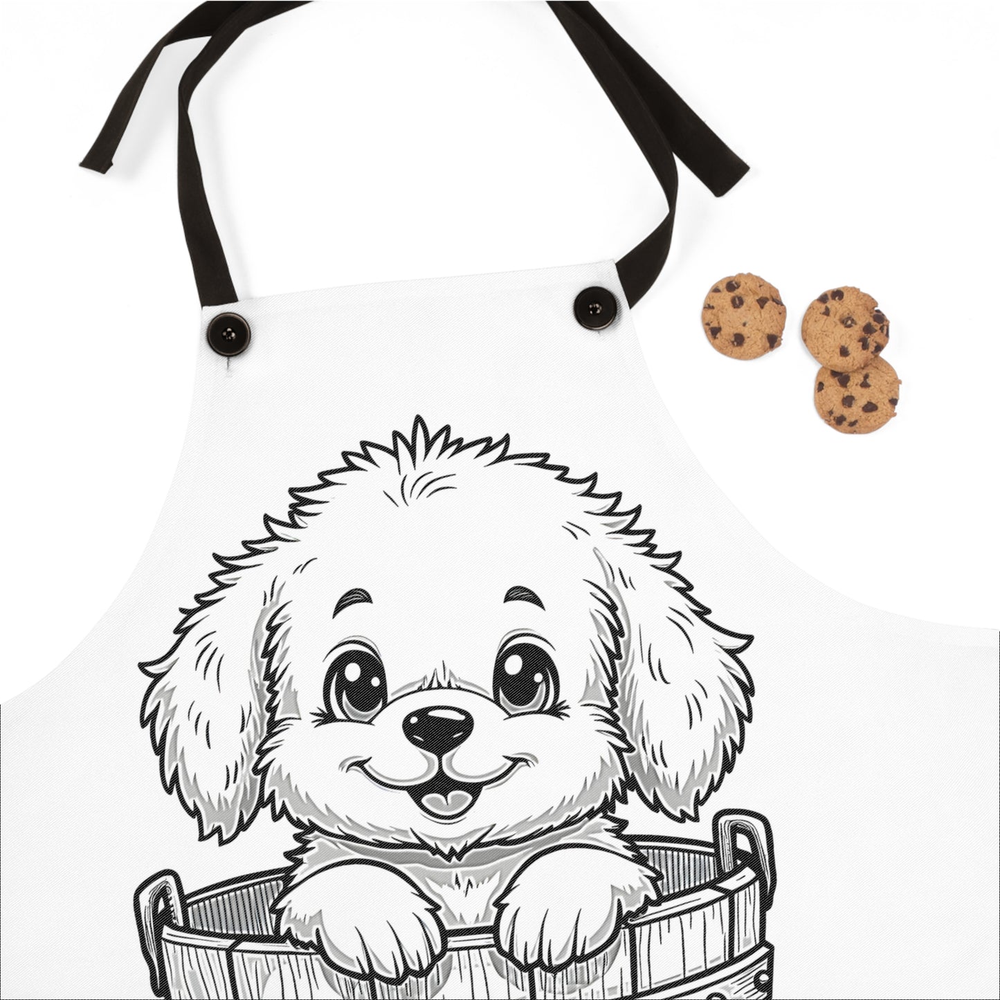 Apron Coloring Kit with 10 Fabric Markers - Puppy in a Bucket