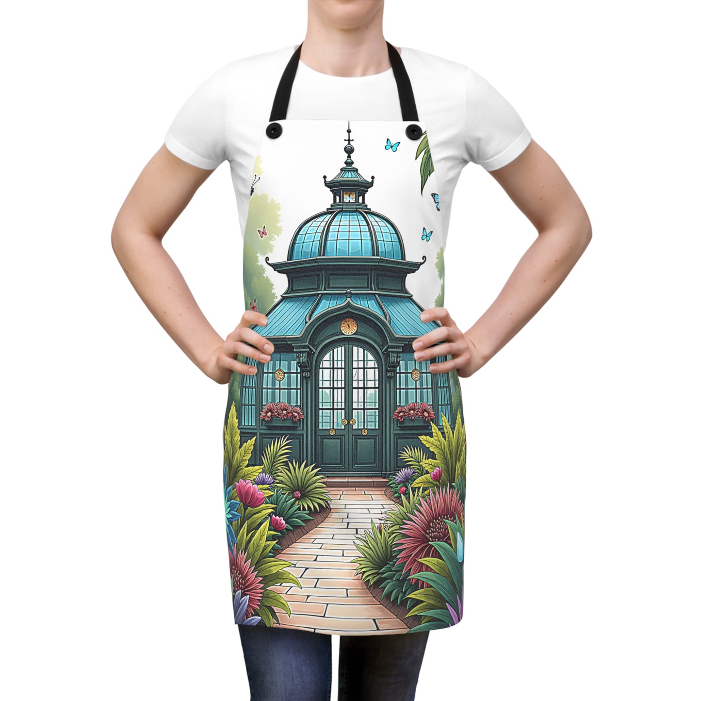 Apron Colorful Graphic Design - Butterflies and Pavilion