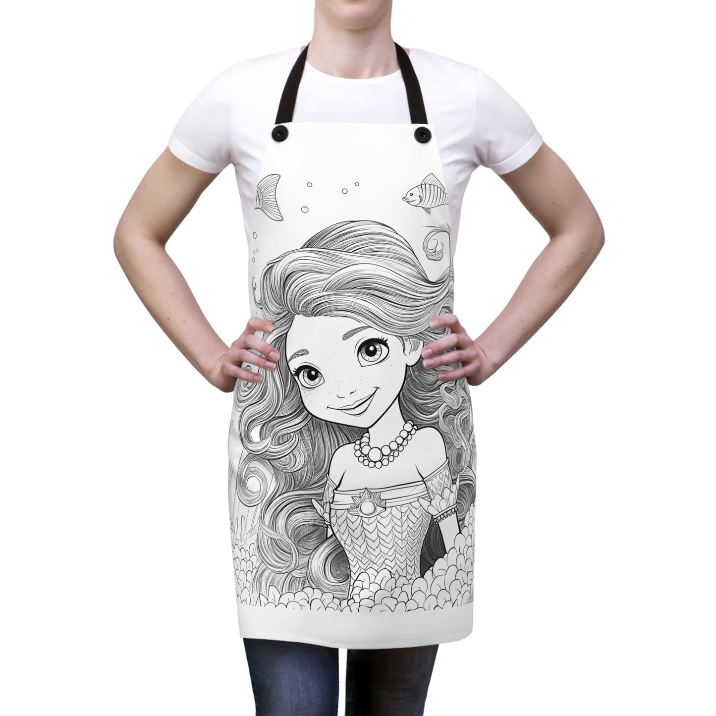 Apron Coloring Kit with 10 Fabric Markers - Underwater Princess