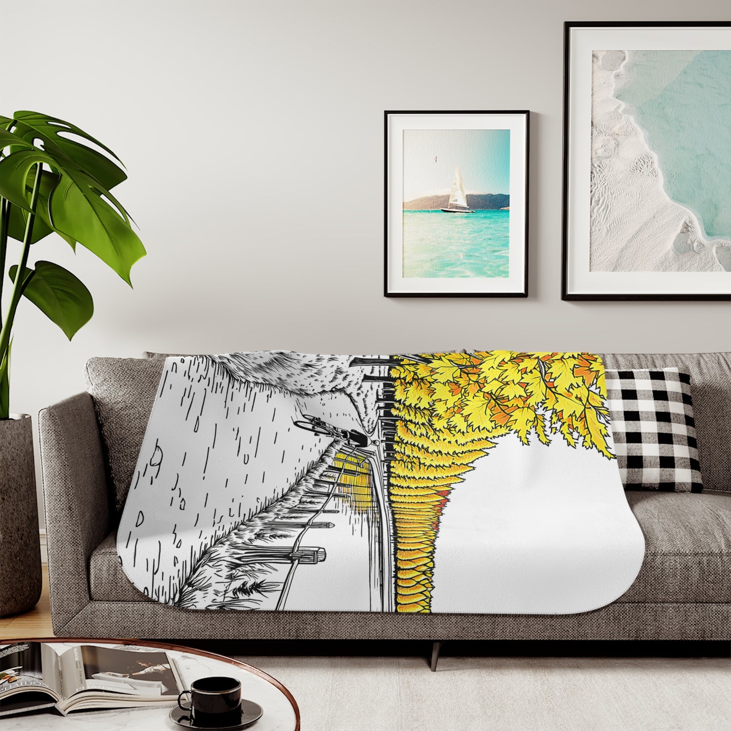 Blanket Colorful Graphic Design - Autumn Path