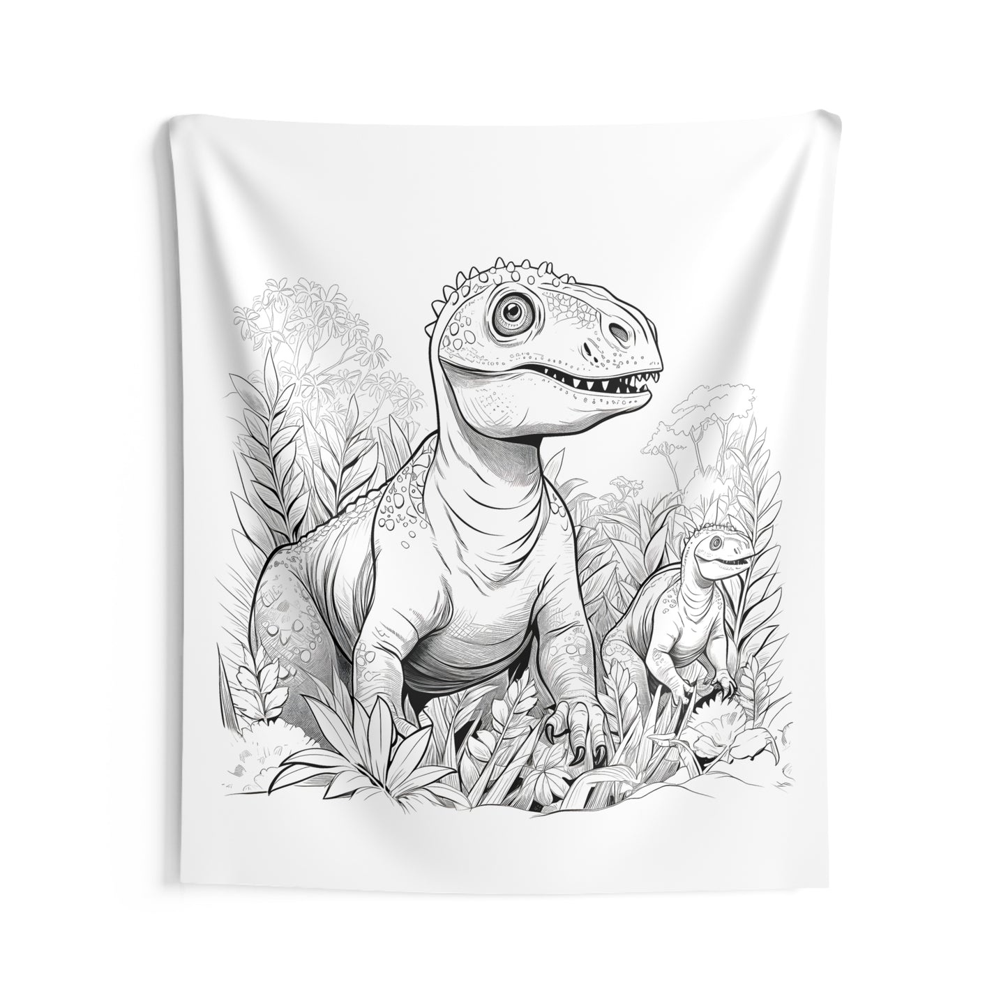 Indoor Wall Tapestries Coloring Kit with 10 Fabric Markers - Prehistoric Creatures