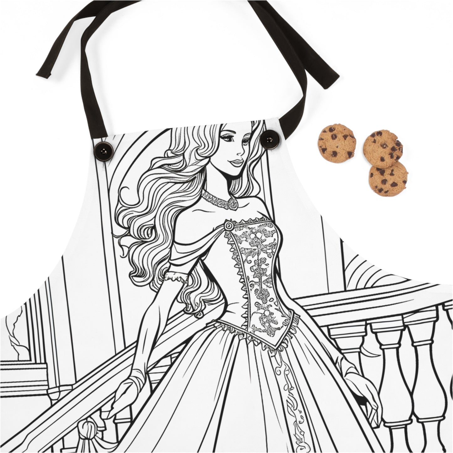 Apron Coloring Kit with 10 Fabric Markers - Elegant Princess