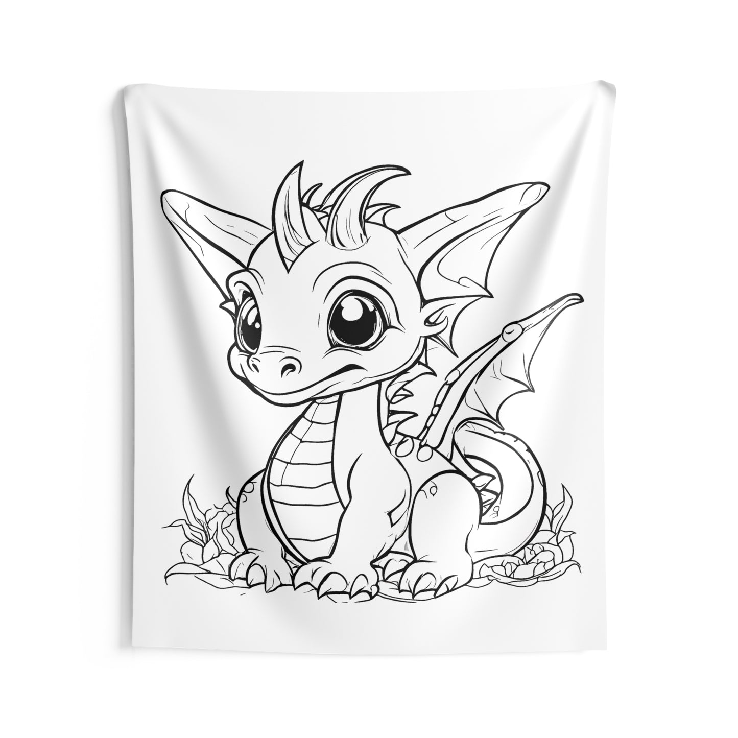 Indoor Wall Tapestries Coloring Kit with 10 Fabric Markers - Dragon