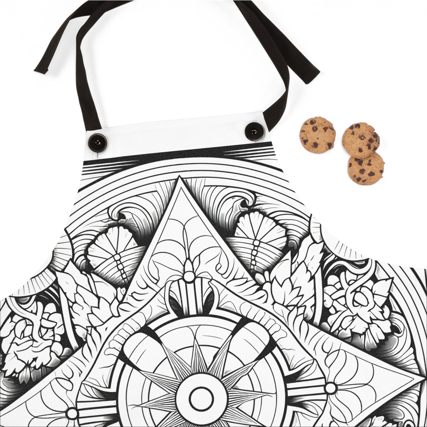 Apron Coloring Kit with 10 Fabric Markers - Floral Mandala