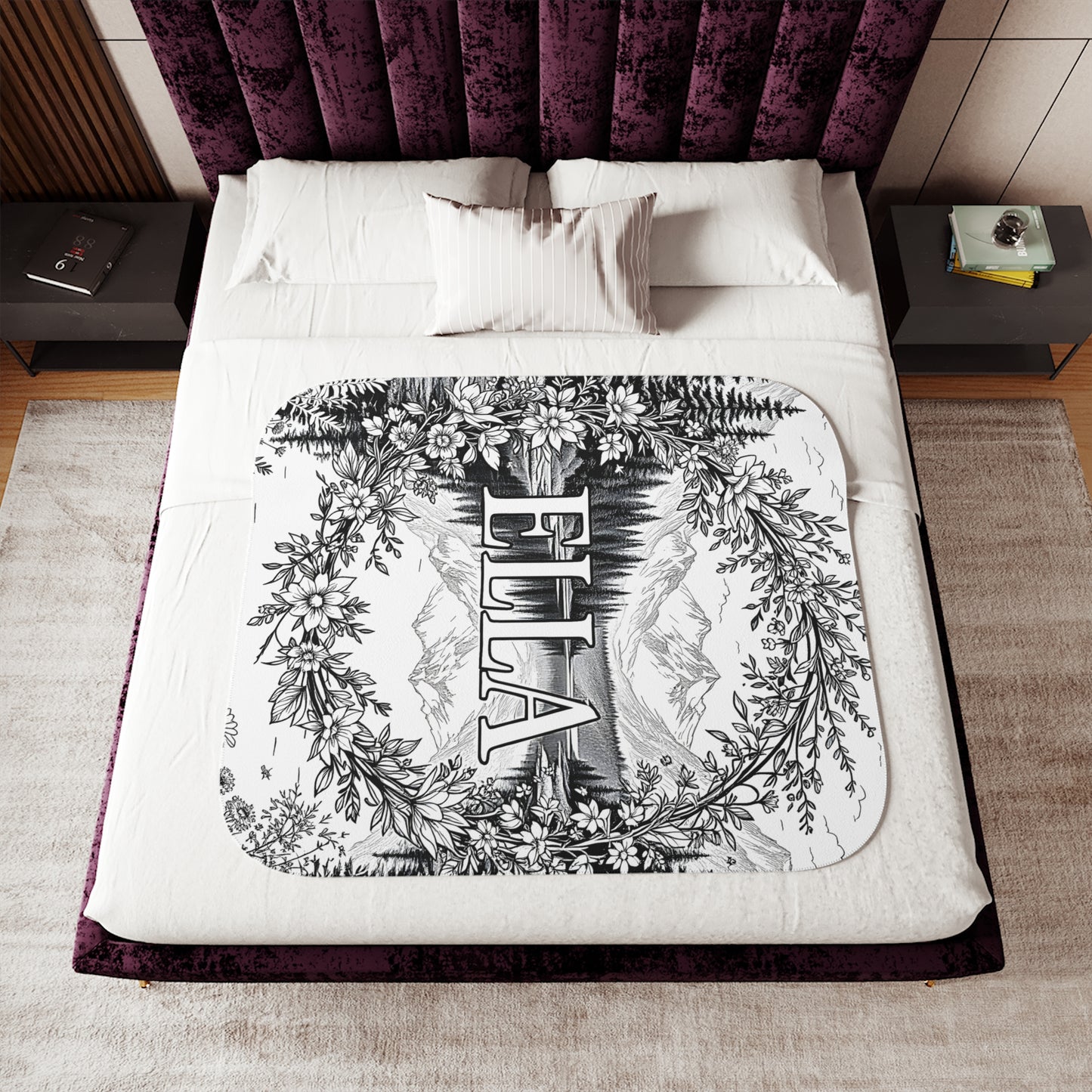 Blanket Coloring Kit with 10 Fabric Markers - Floral Landscape