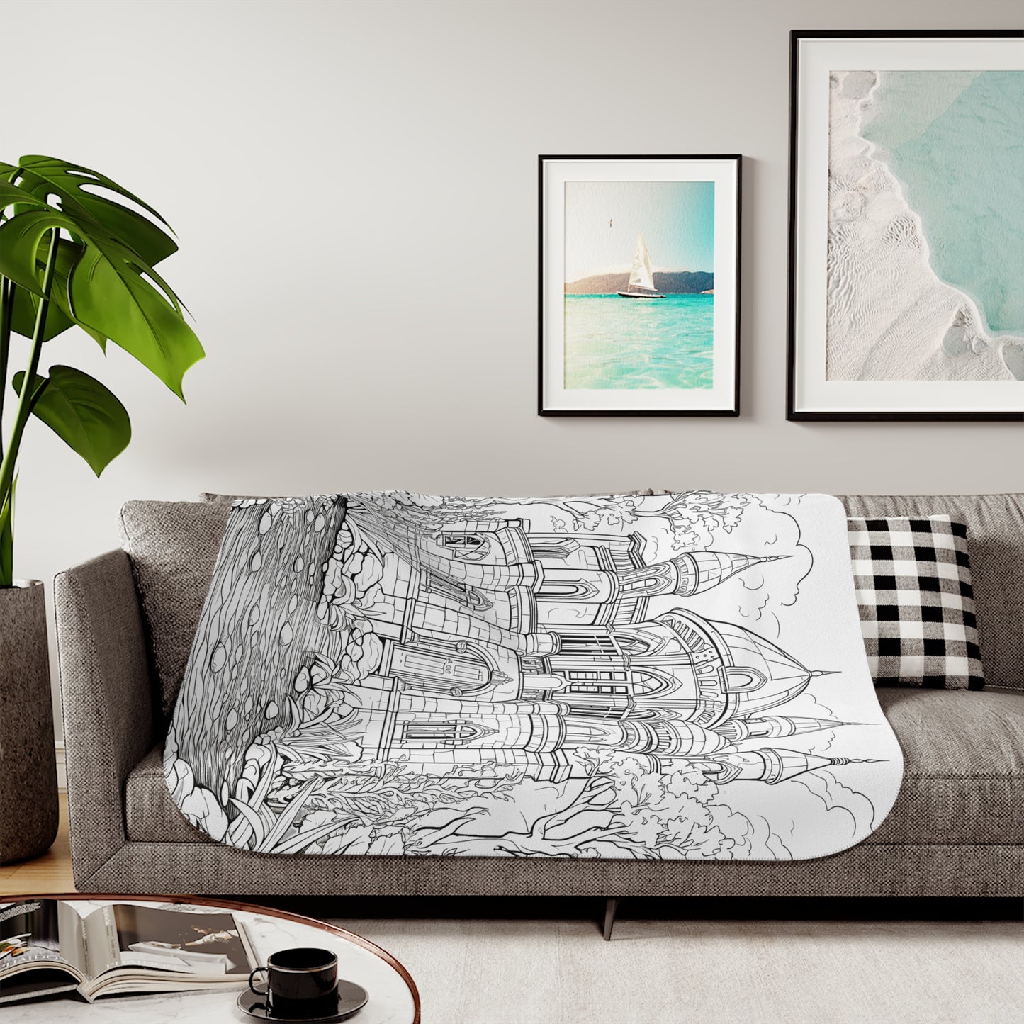 Blanket Coloring Kit with 10 Fabric Markers - Fairy Tale Castle