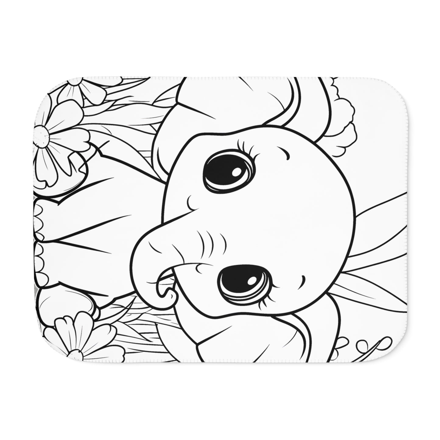 Blanket Coloring Kit with 10 Fabric Markers - Baby Elephant