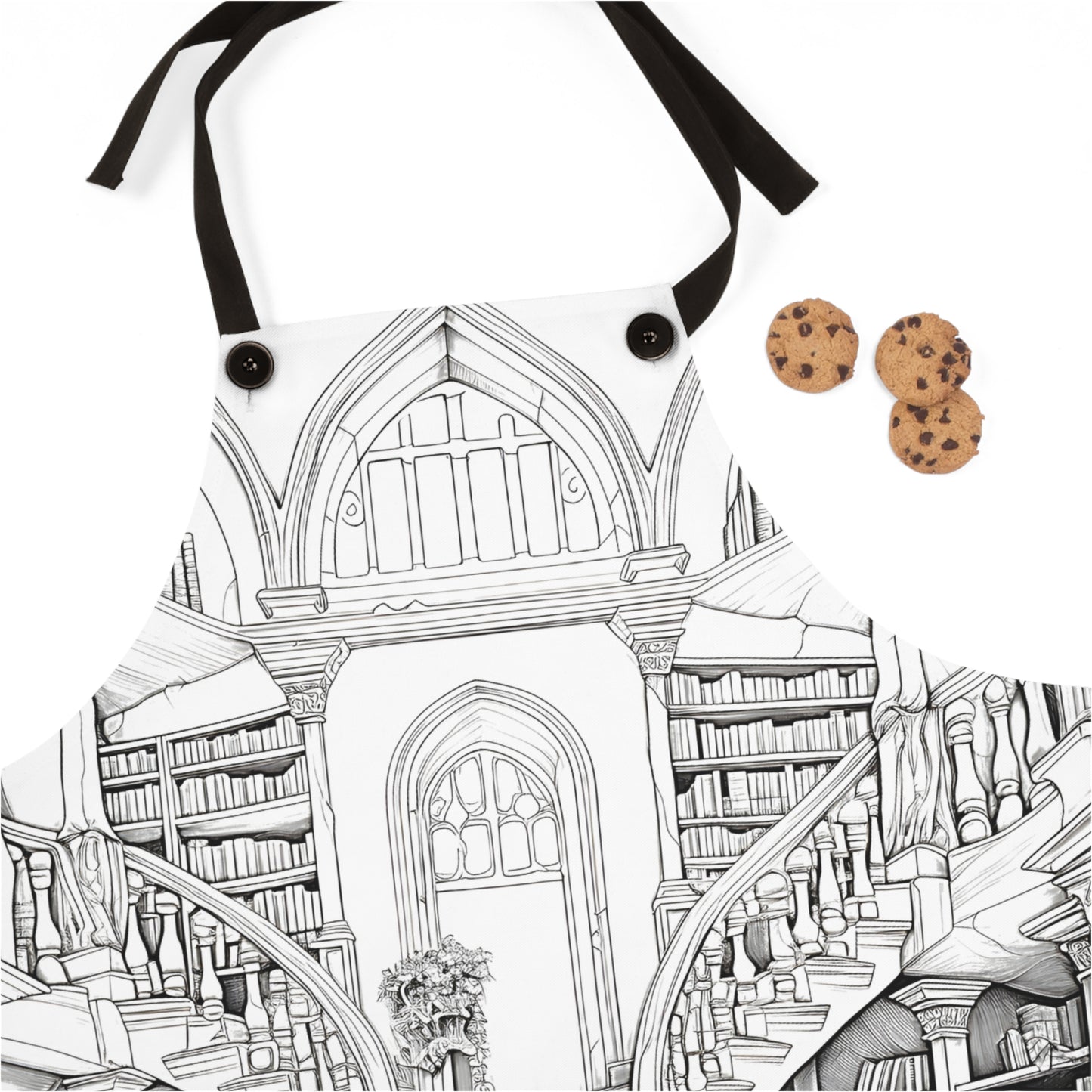 Apron Coloring Kit with 10 Fabric Markers - Grand Library Interior