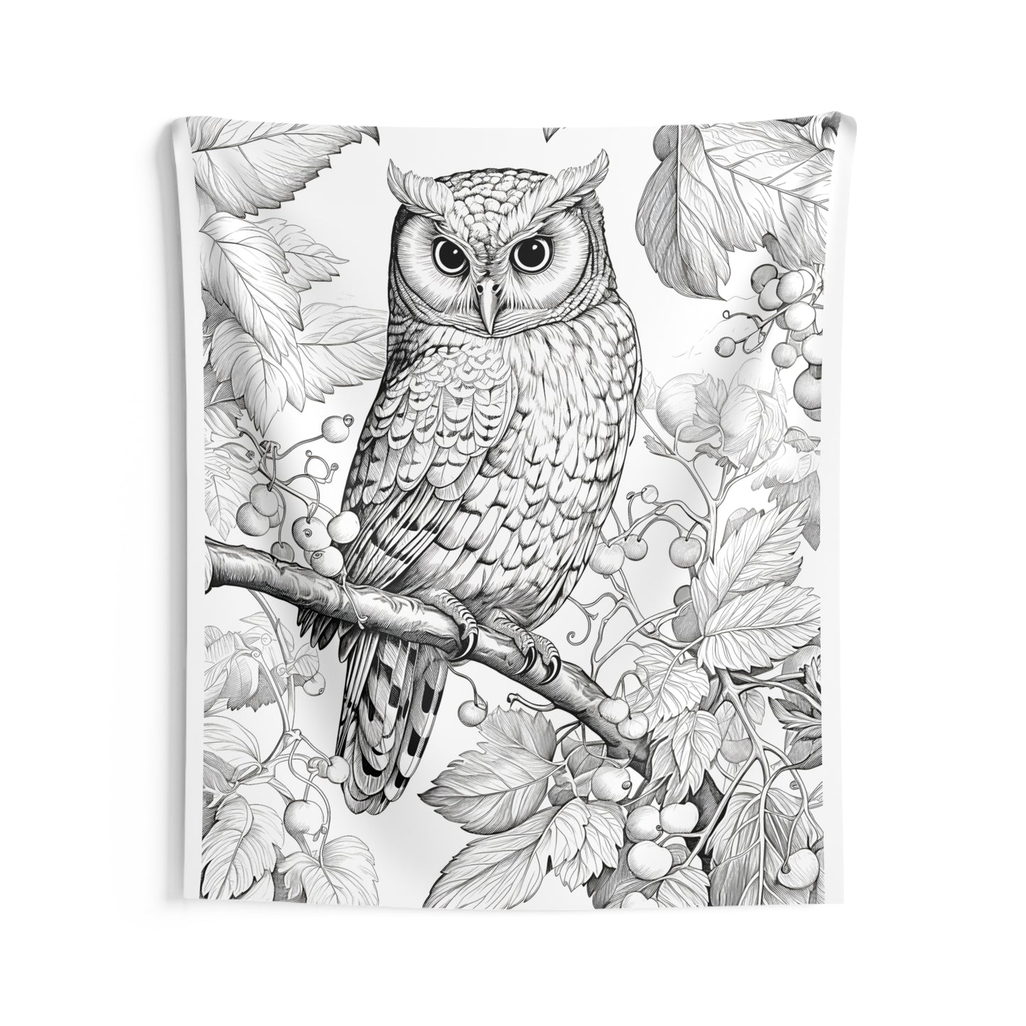 Indoor Wall Tapestries Coloring Kit with 10 Fabric Markers - Owl