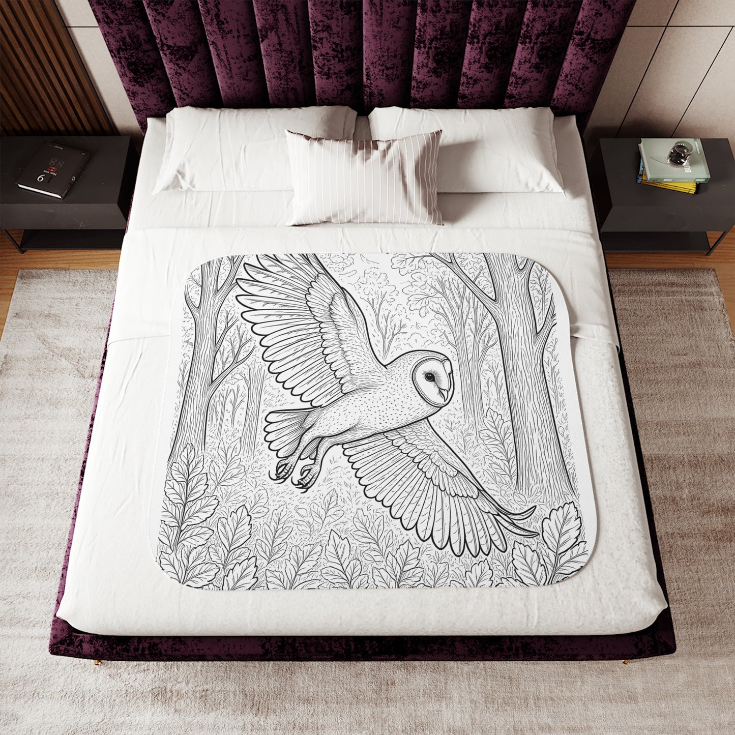 Blanket Coloring Kit with 10 Fabric Markers - Barn Owl