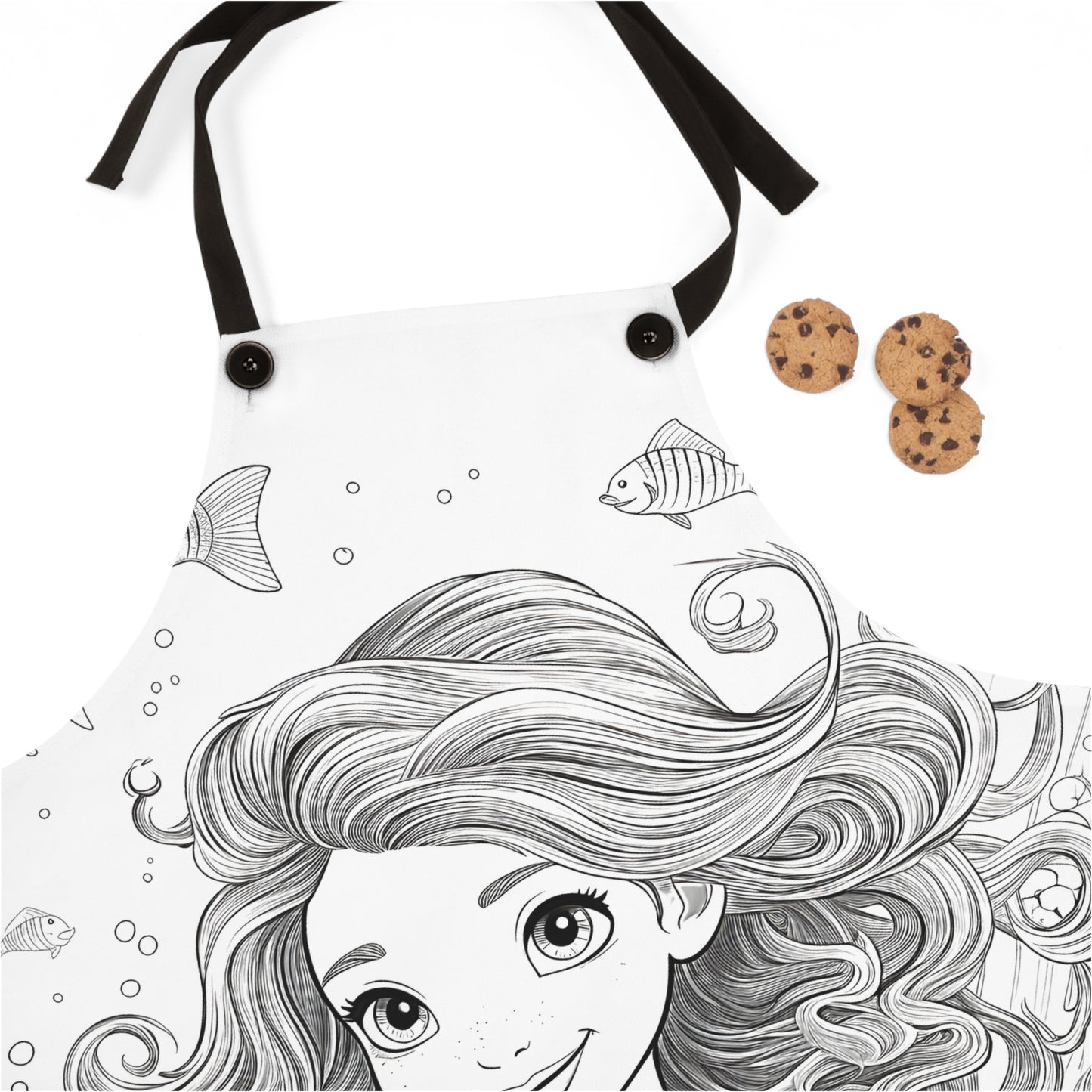 Apron Coloring Kit with 10 Fabric Markers - Underwater Princess