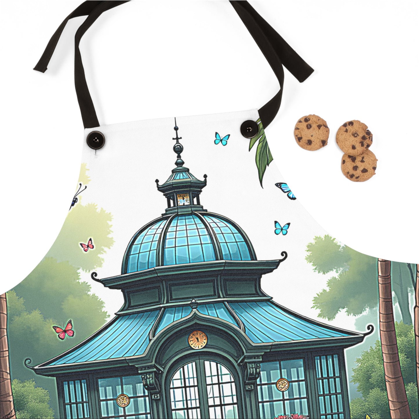 Apron Colorful Graphic Design - Butterflies and Pavilion