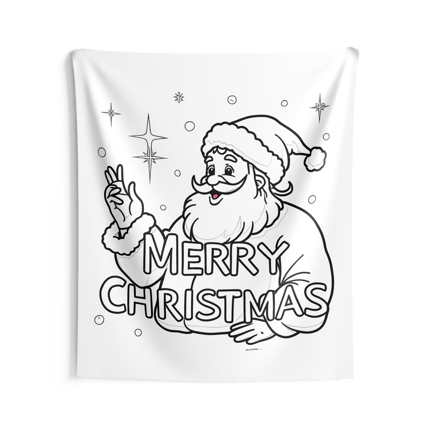 Indoor Wall Tapestries Coloring Kit with 10 Fabric Markers - Santa Claus