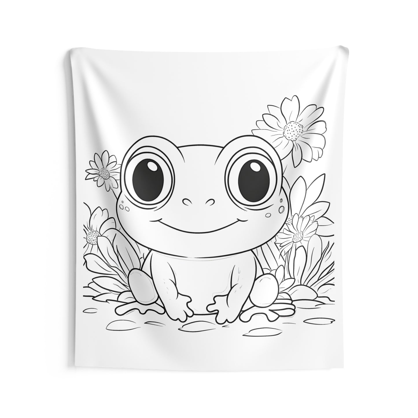 Indoor Wall Tapestries Coloring Kit with 10 Fabric Markers - Cute Frog