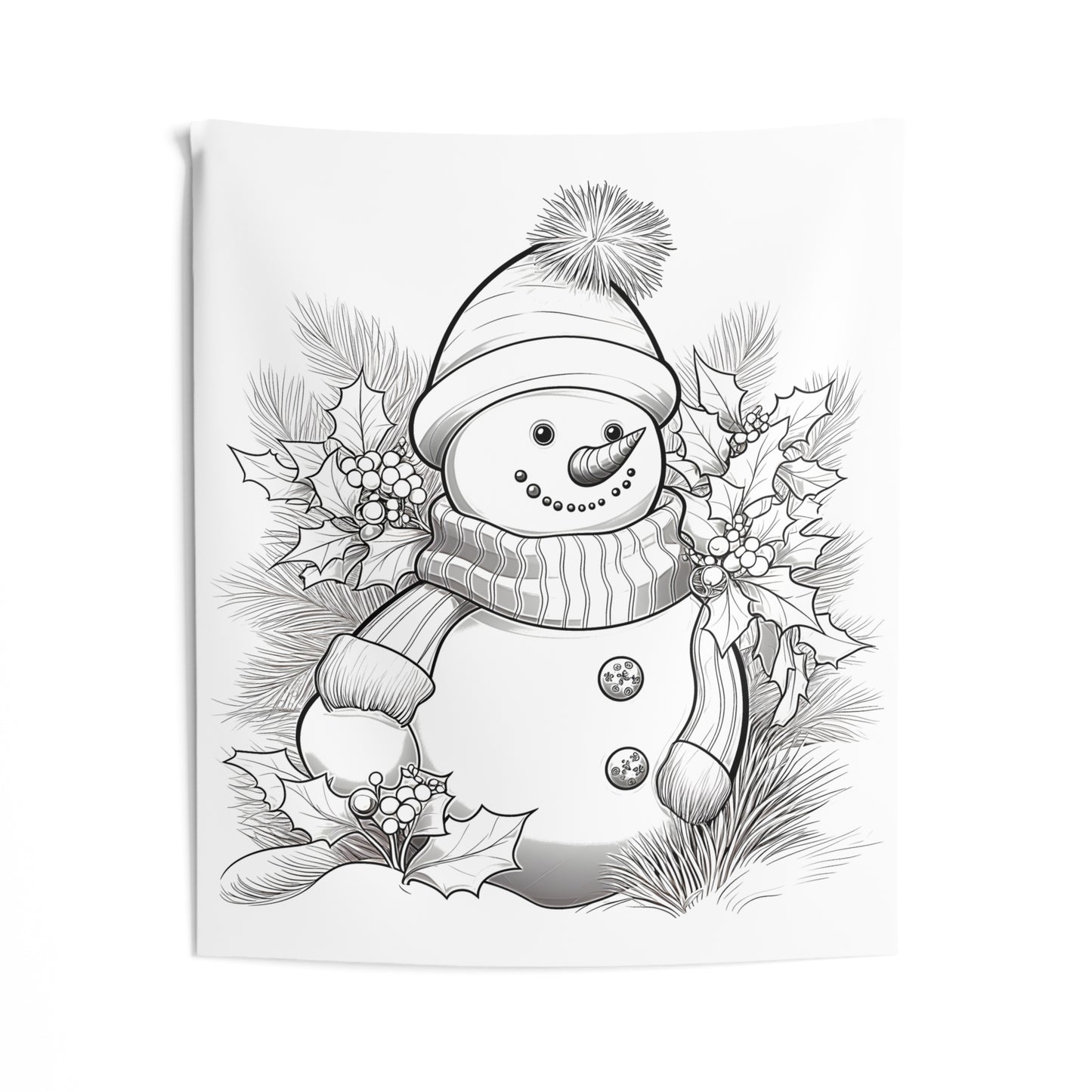 Indoor Wall Tapestries Coloring Kit with 10 Fabric Markers - Snowman