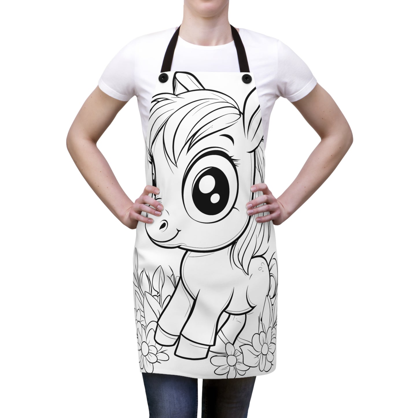 Apron Coloring Kit with 10 Fabric Markers - Cute Pony