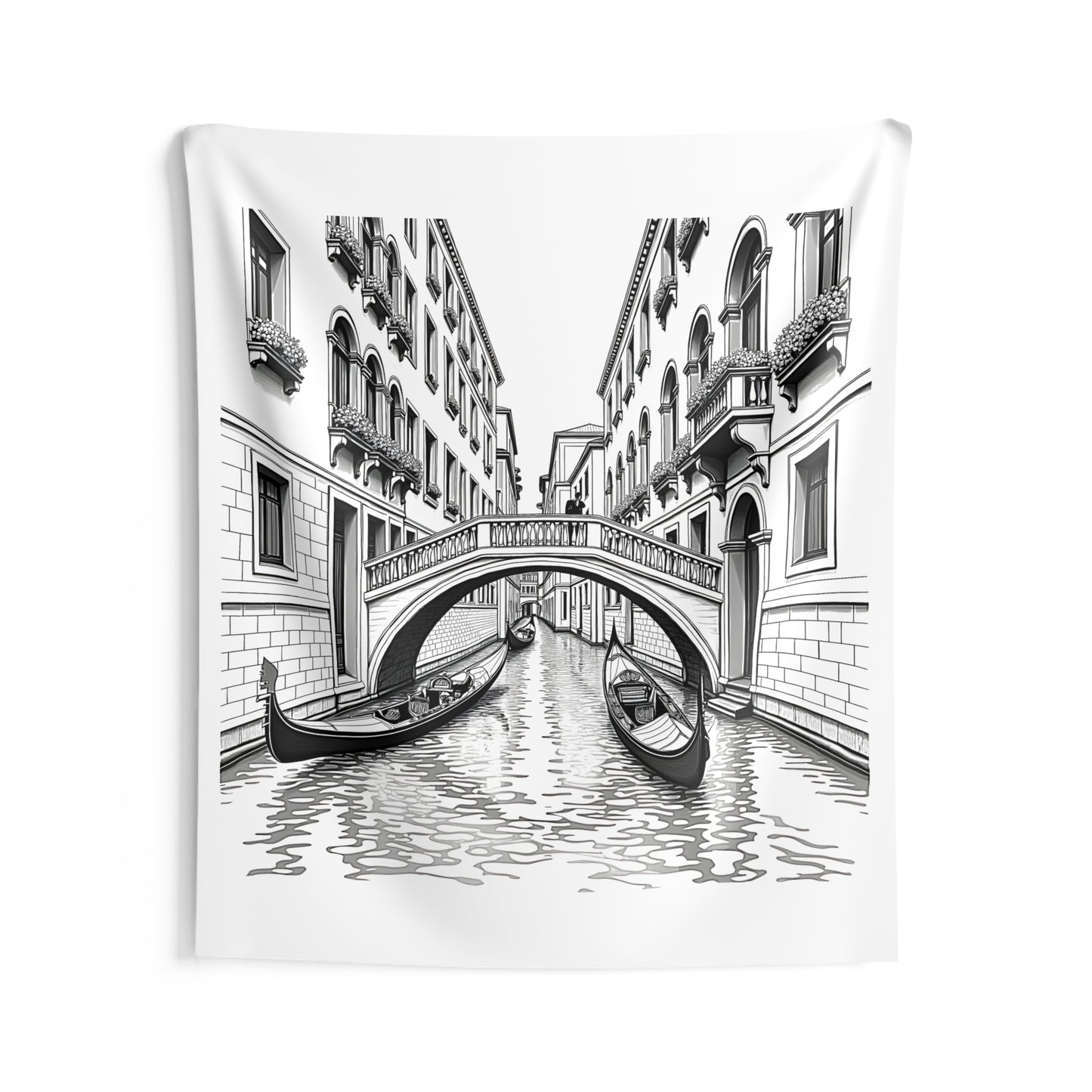 Indoor Wall Tapestries Coloring Kit with 10 Fabric Markers - Venetian Canal
