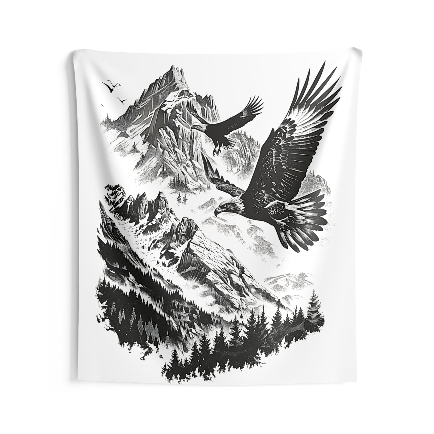 Indoor Wall Tapestries Coloring Kit with 10 Fabric Markers - Eagles